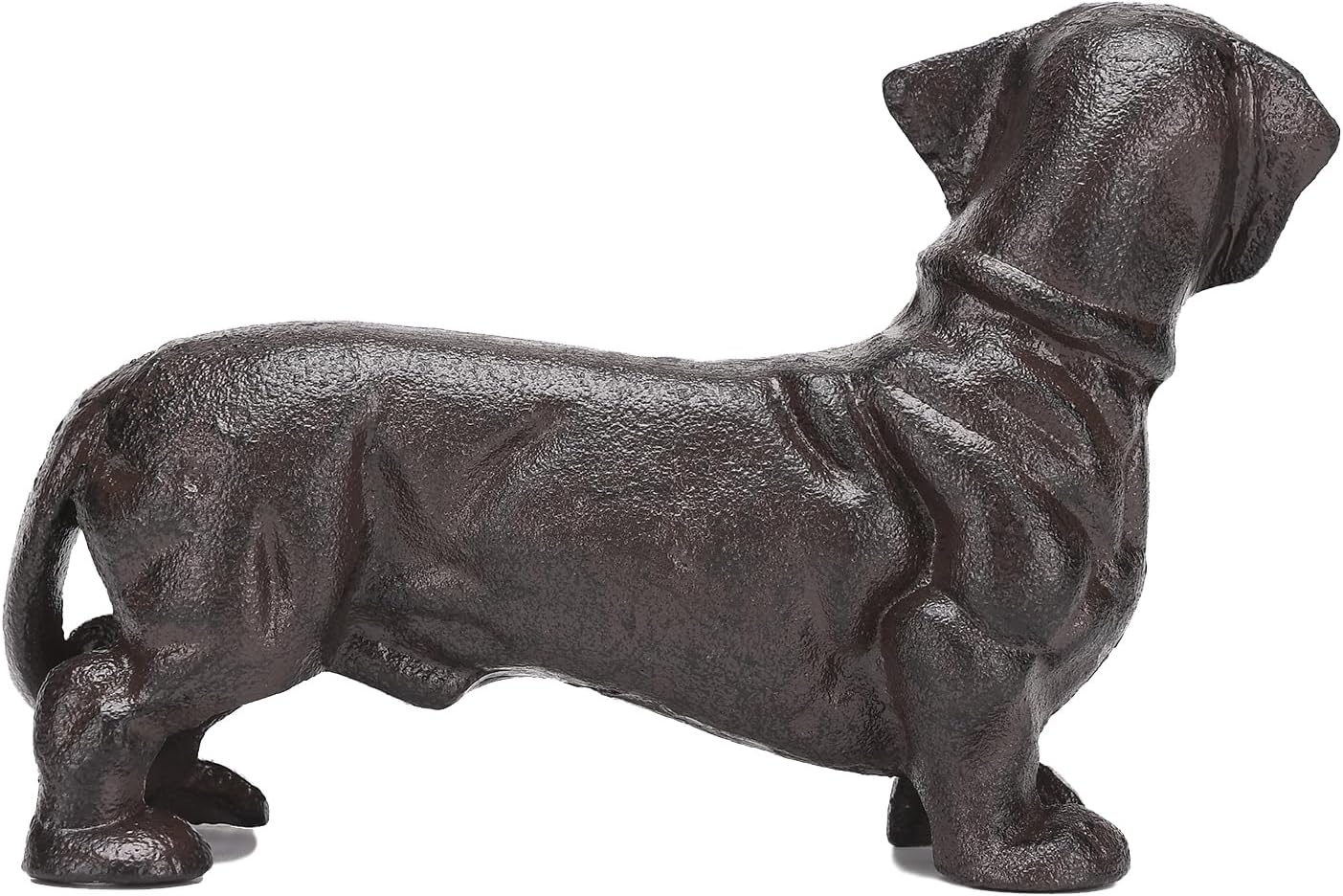BRASSTAR Cabeza giratoria de hierro fundido para mirar al perro salchicha estatua de mascota pisapapeles lindo cachorro estatuilla regalo jardín