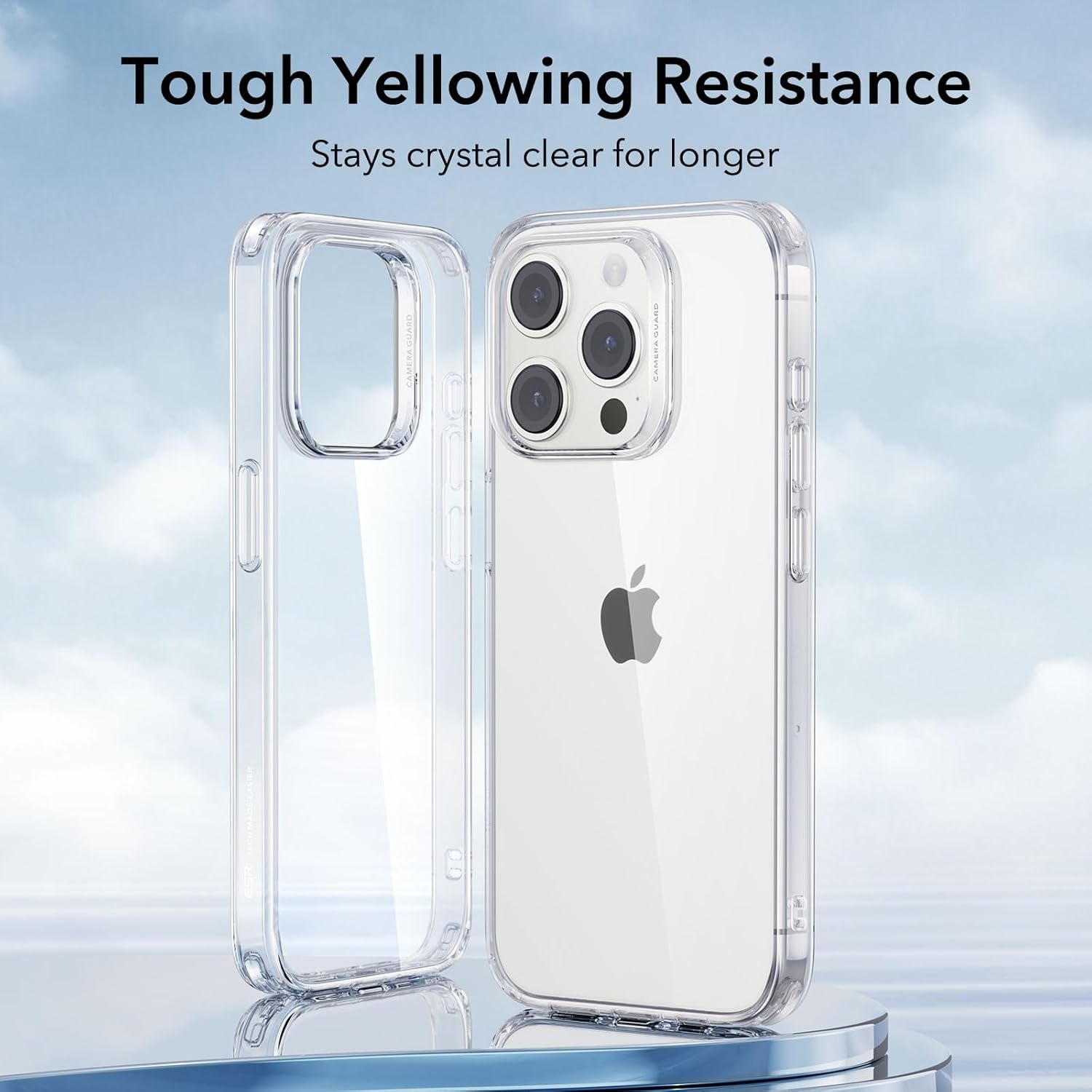 ESR Funda transparente para iPhone 15 Pro Max, funda delgada a prueba de golpes, resistente al amarilleo, delgada y transparente, funda para