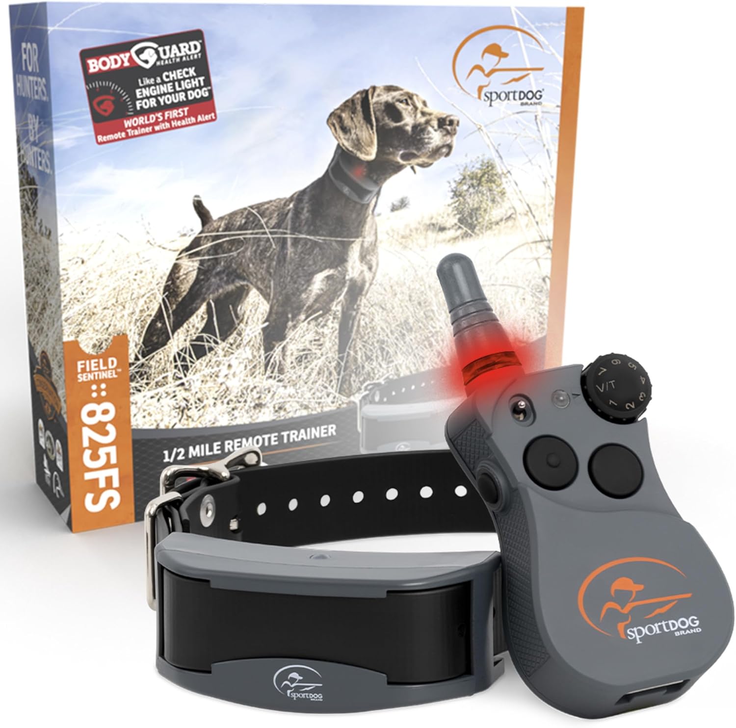 SportDOG Brand FieldSentinel 825 – Entrenador remoto con alertas de salud BodyGuard  El primer collar electrónico para perros con monitoreo de salud