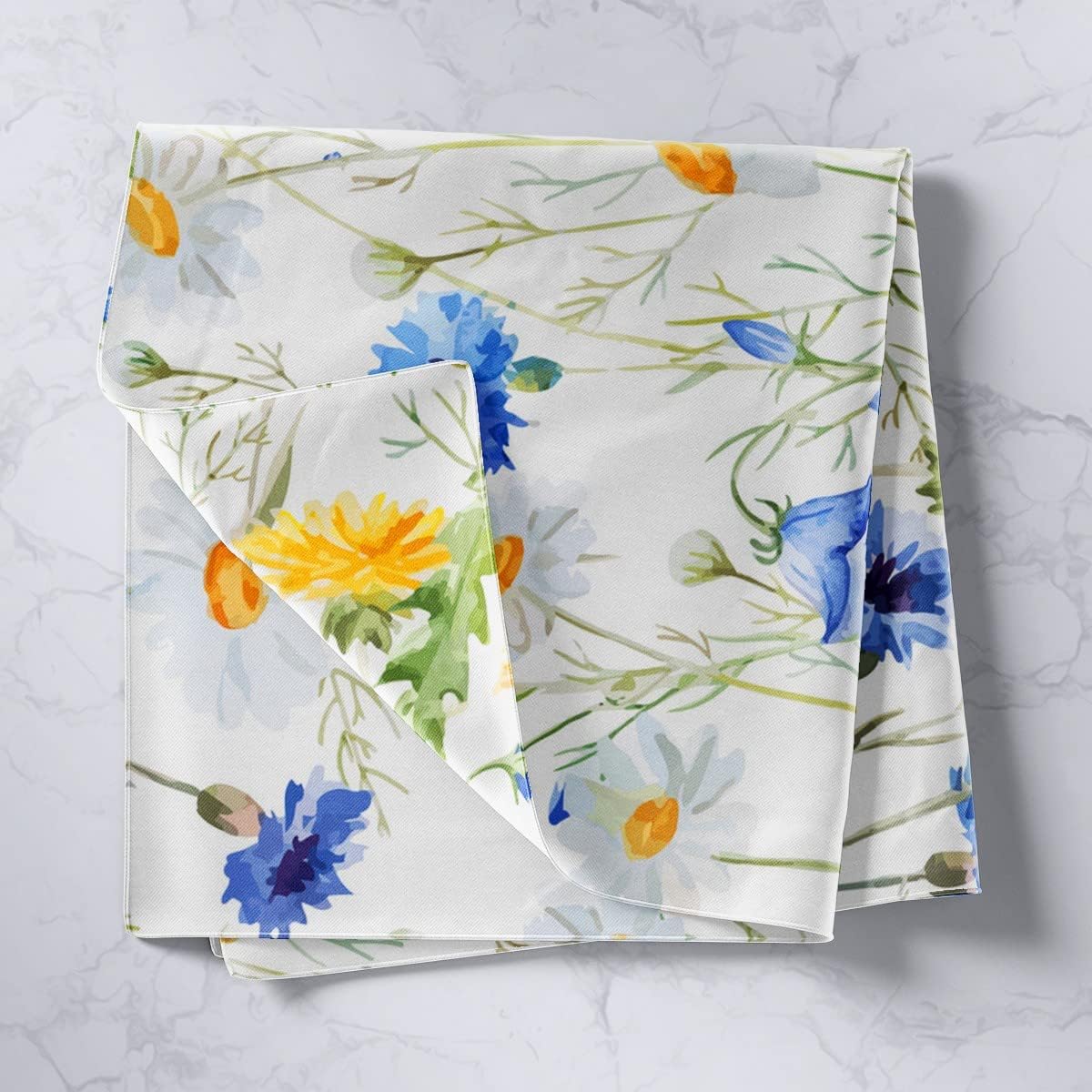 Tapices florales de acuarela azul y amarillo, tapiz de flores pastorales para colgar en la pared, arte para dormitorio, estético, divertido, tapices