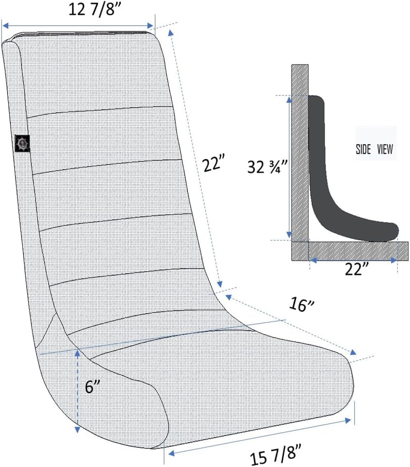 The Crew Furniture Classic Video Rocker Floor – Silla de juegos para niños y adolescentes, decoración del hogar, lino de poliéster, gris