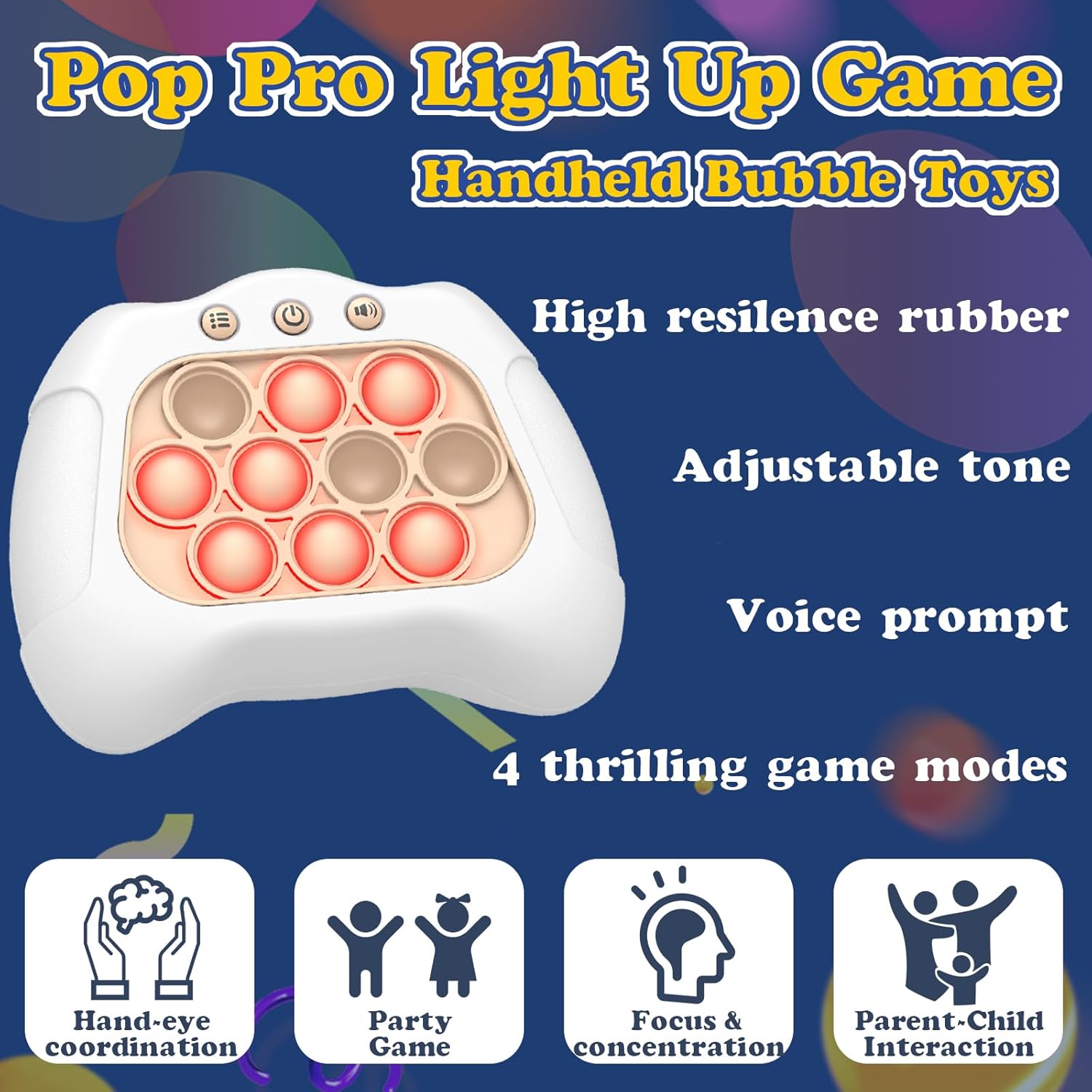 Juguetes de consola de rompecabezas de empuje de velocidad rápida, juego de burbujas de empuje rápido, juegos para ansiedad Pop Pro, juguetes
