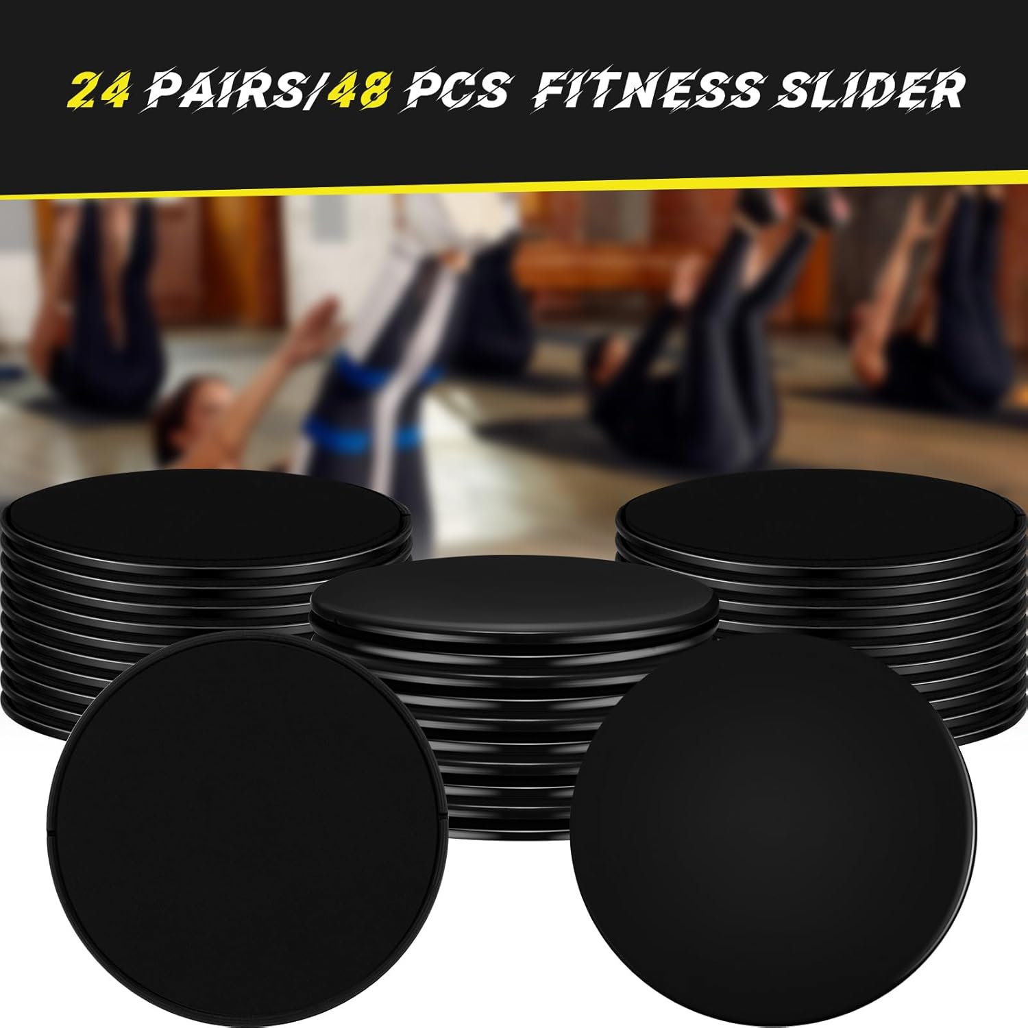 Shappy 48 unidades (24 pares) deslizadores para entrenamiento a granel para clases de entrenamiento grupal, deslizadores de núcleo, discos