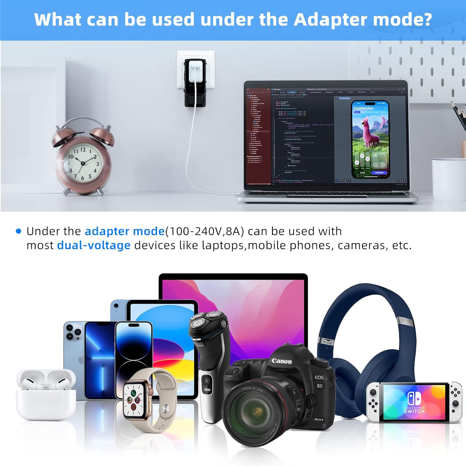 Adaptador de viaje universal y convertidor combinado convertidor de voltaje de alimentación voltaje reductor voltaje 220V a 110V para EuropaReino