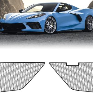 2 protectores de radiador exterior frontal, rejilla de ventilación de aluminio, cubierta protectora de panal de abeja para Corvette C8 C8 .R 2020 2 protectores de radiador exterior frontal, rejilla de ventilación de aluminio, cubierta protectora de panal de abeja para Corvette C8 C8 .R 2020