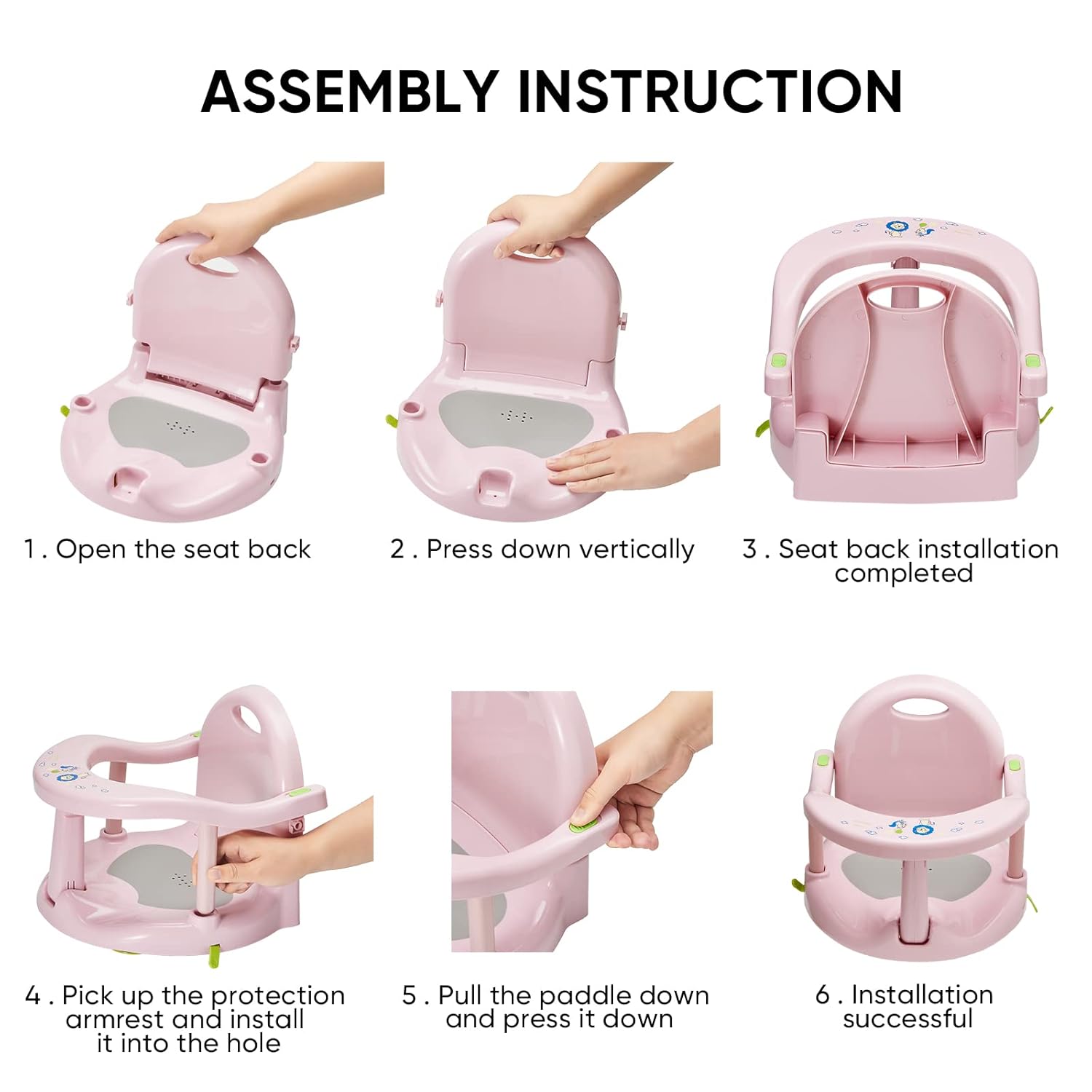 Asiento de baño para bebé recién nacido, silla de baño antideslizante para tina, sillas de baby shower de forma bonita para sentarse en la bañera,