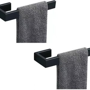 Toallero de mano de 2 piezas, anillo de toalla  Toallero grueso de acero inoxidable SUS 304 para pared de baño, barra de toalla de mano rectangular Toallero de mano de 2 piezas, anillo de toalla  Toallero grueso de acero inoxidable SUS 304 para pared de baño, barra de toalla de mano rectangular