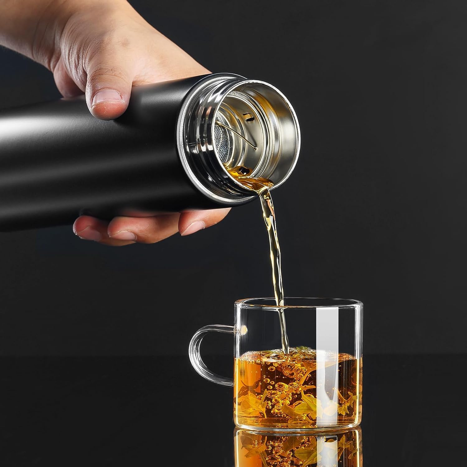 Smart Drinkware – Termo al vacío de acero inoxidable, termo digital con pantalla LED, temperatura inteligente, botella de agua (rosa)