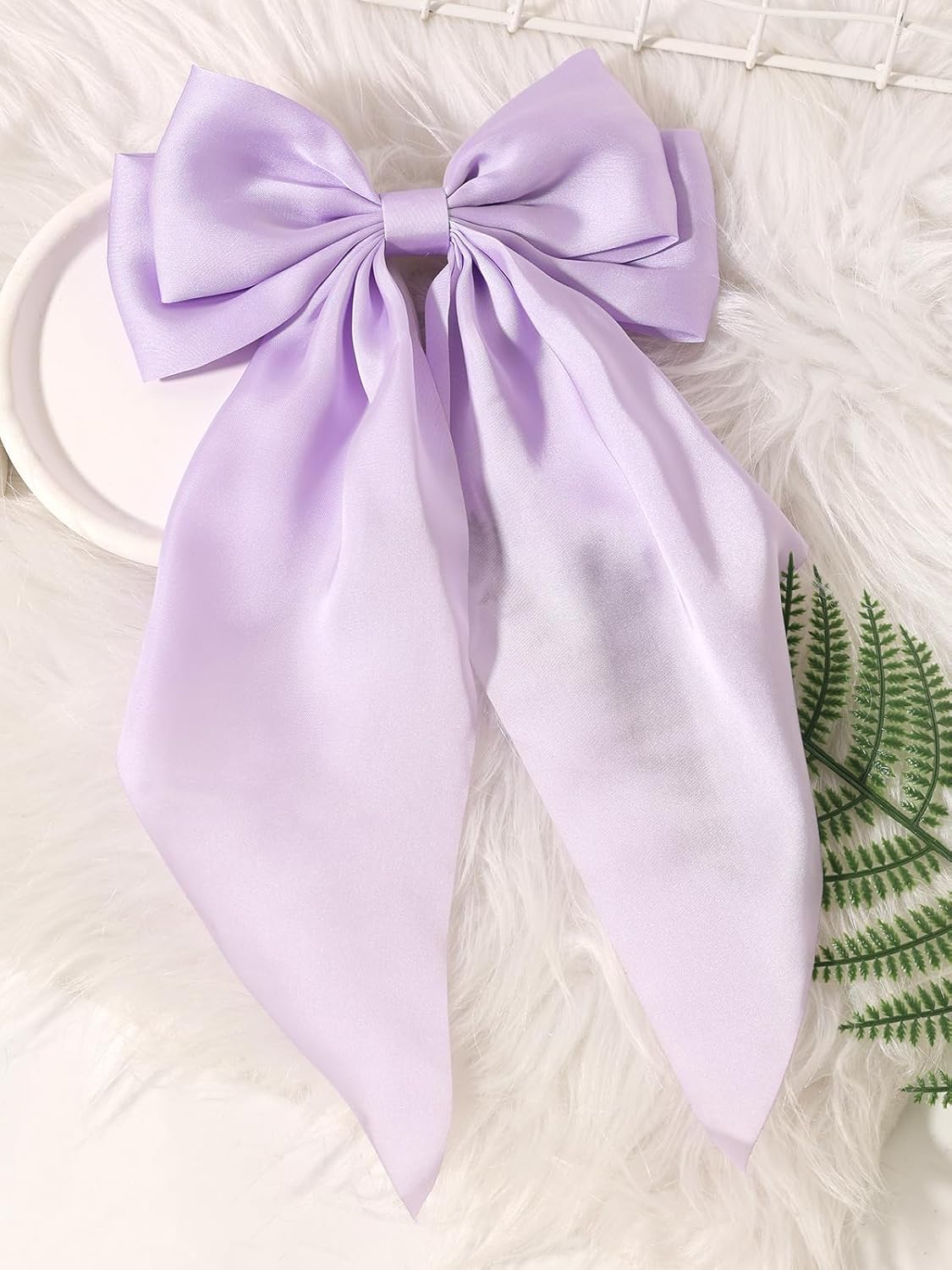 Pinzas para el cabello para mujer, clip de lazo grande para niñas, colas largas de satén con pinzas de cocodrilo, accesorios para el cabello con