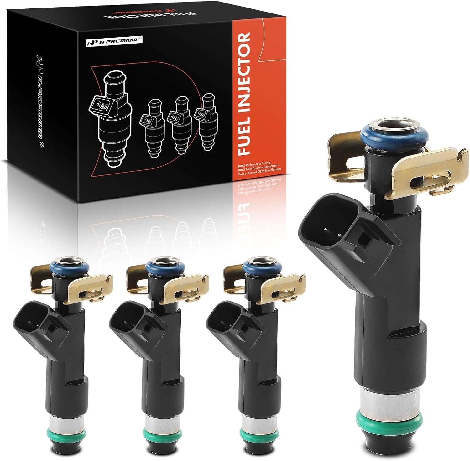 A-Premium Inyectores de combustible 4 piezas compatibles con Pontiac G5, G6, Solstice y Chevy Malibu 2008-2012, cobalto 2008-2010, HHR 2008 y Saturn