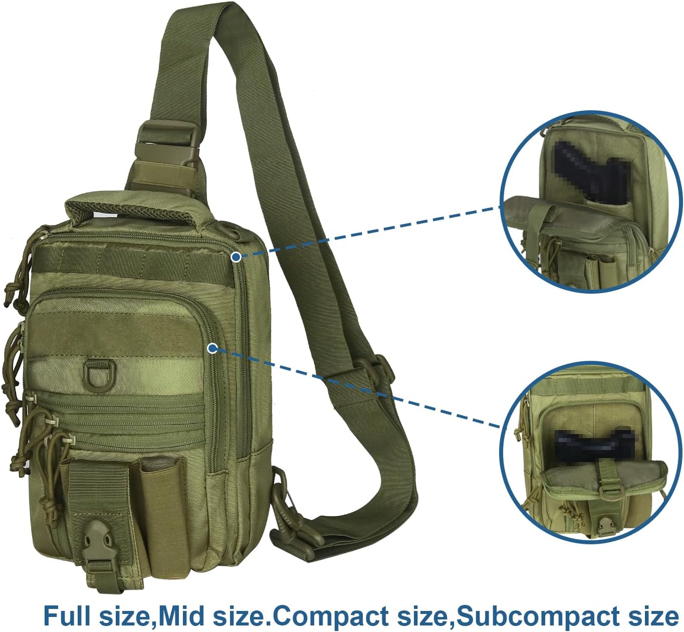 DegeTMVe Funda de pistola doble para el pecho, bolsa de transporte oculta, bandolera, pistola táctica, mochila convertible para disparos, caza