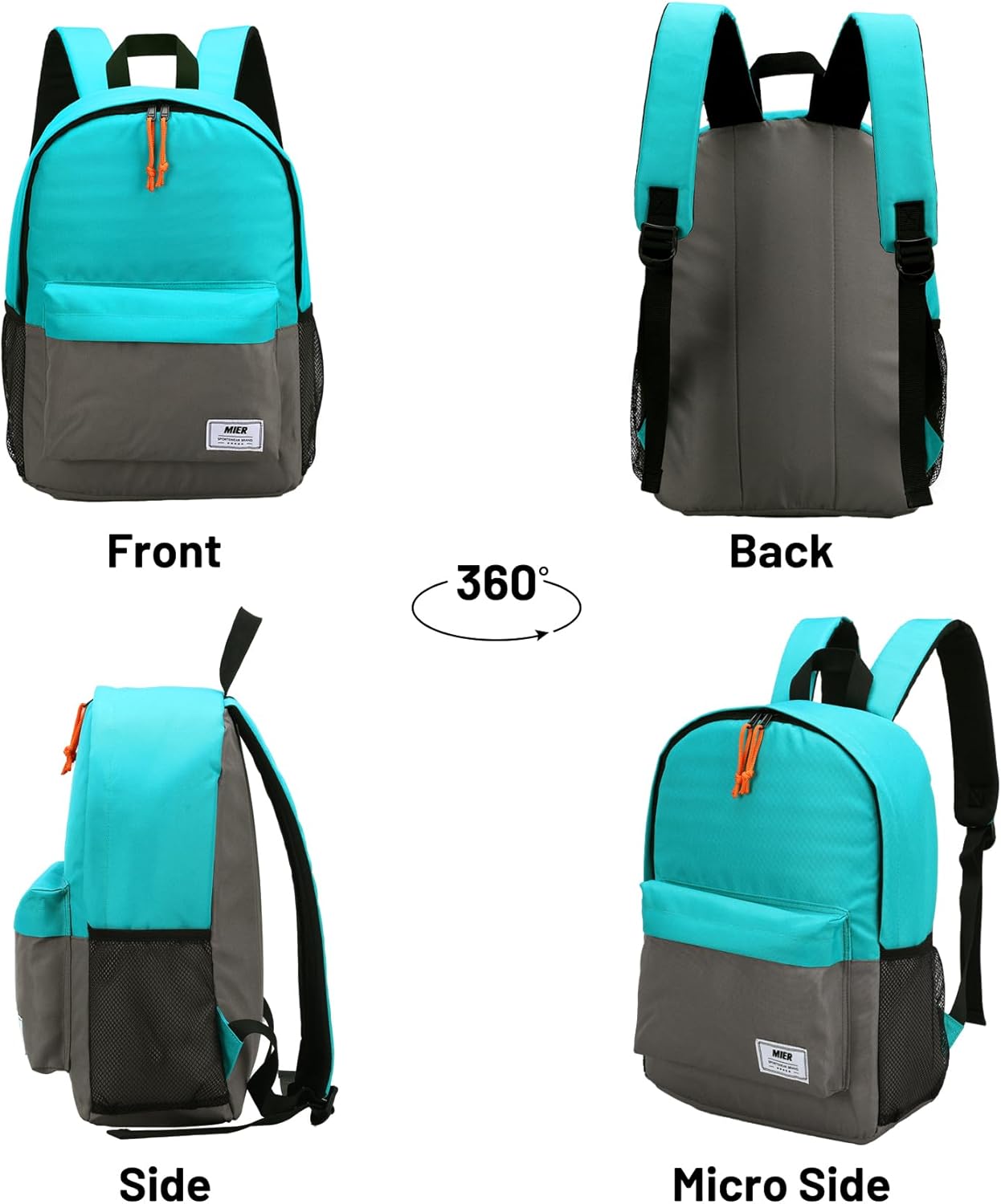 MIER Mochila térmica térmica pequeña, a prueba de fugas, ligera, linda para el trabajo, picnic, camping, viajes de un día al parque, 15 L