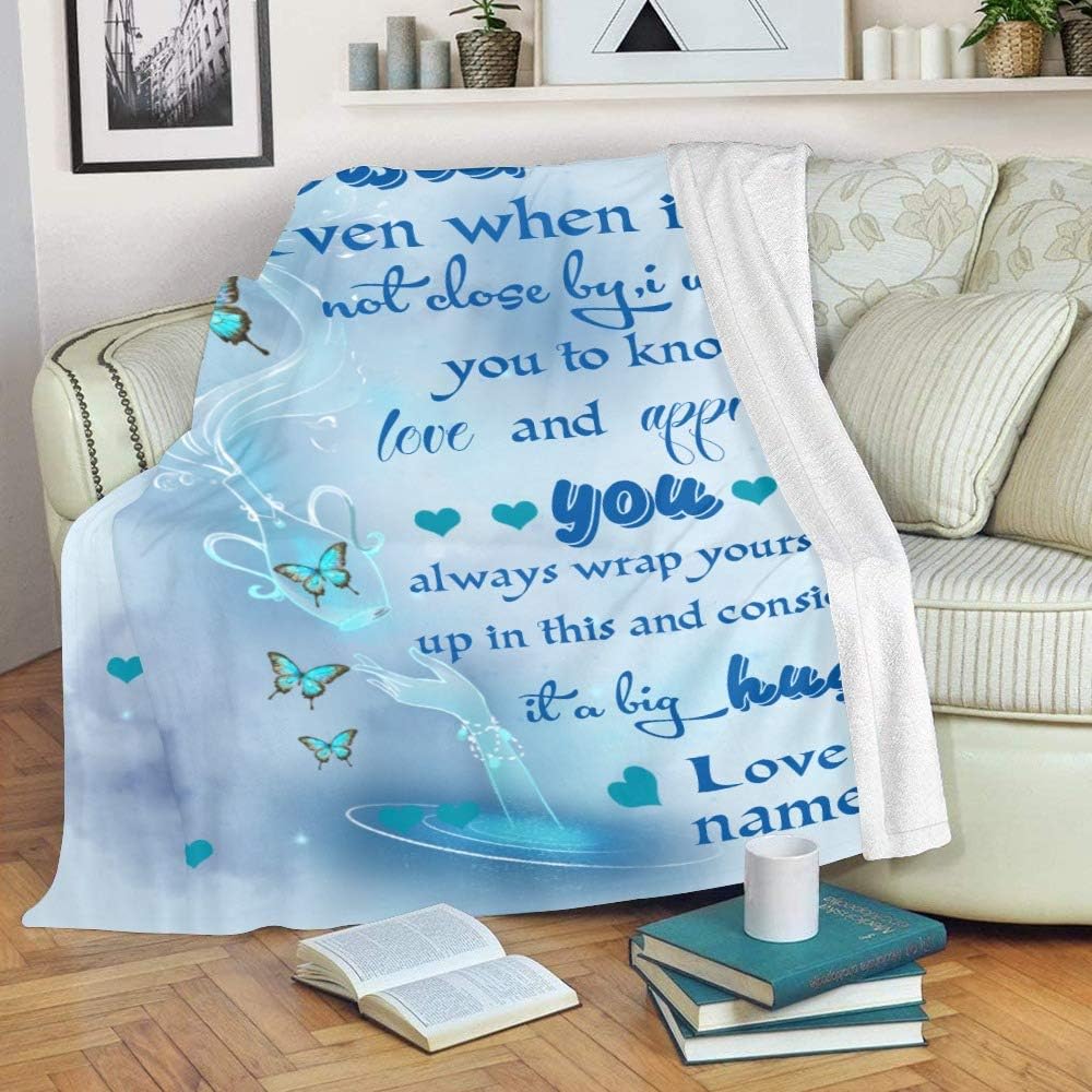 Manta personalizada con nombre personalizado para mi hermana, manta de forro polar suave para regalos (50 x 60 pulgadas)