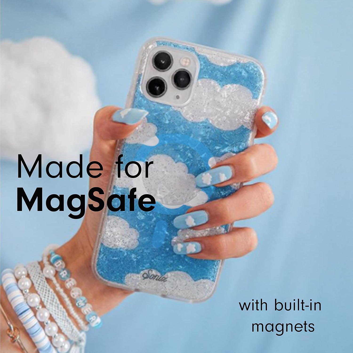 Sonix Funda para iPhone 13 Pro  Compatible con MagSafe  Probada contra caídas de 10 pies  Nubes de ensueño de día