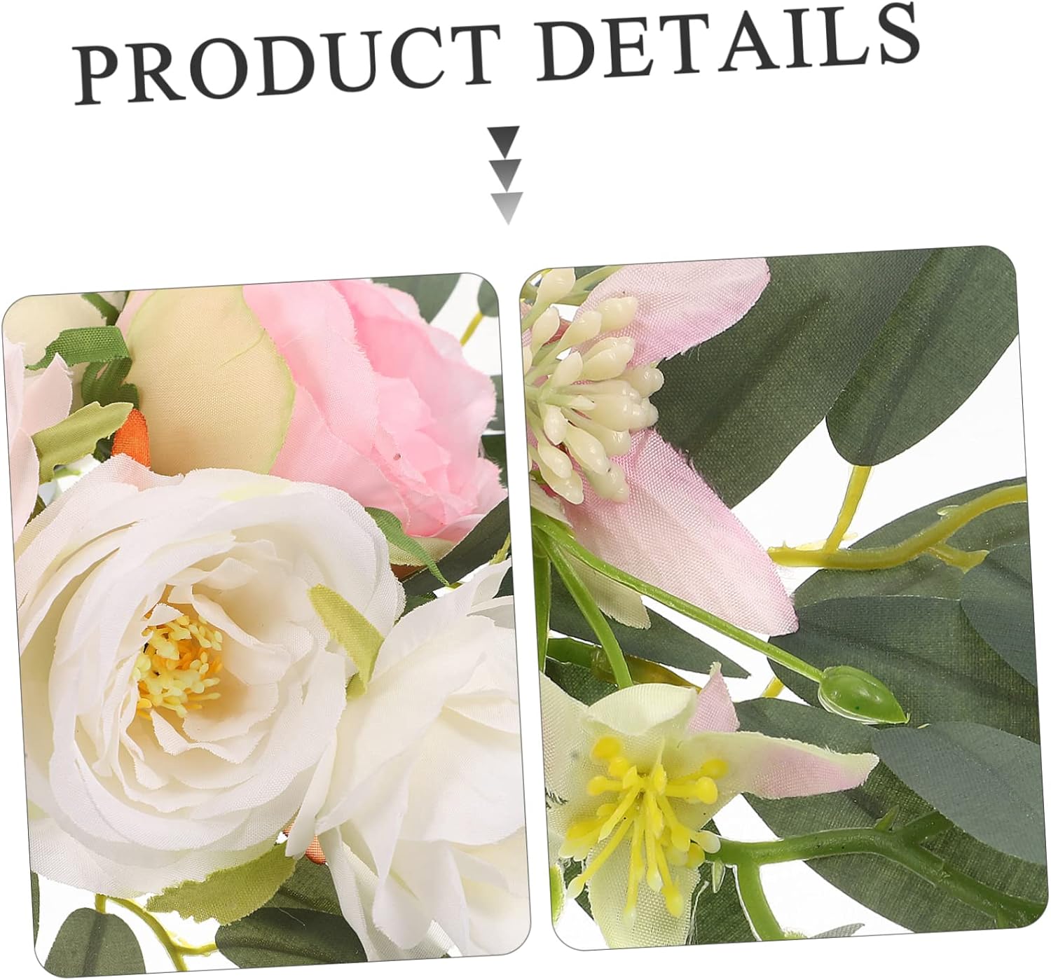 VICASKY Letrero de 2 piezas de esquina, flores de seda, arreglos florales de seda para arcos de puerta delantera, para bodas, flores con hojas,