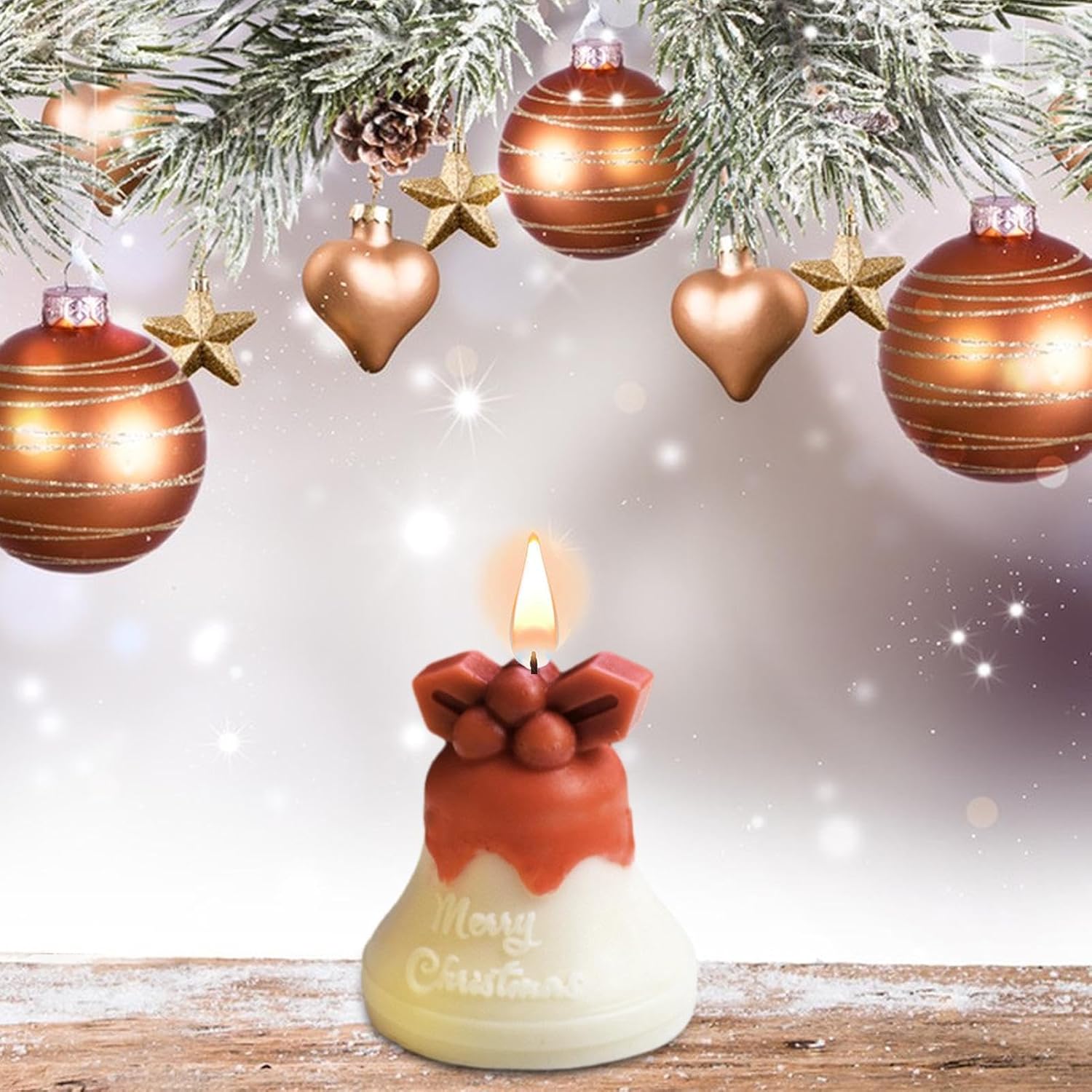 Molde de vela de Navidad 3D, molde de vela de muñeco de nieve de Navidad, molde de silicona con forma de campanas de alce de Navidad 3D para hacer