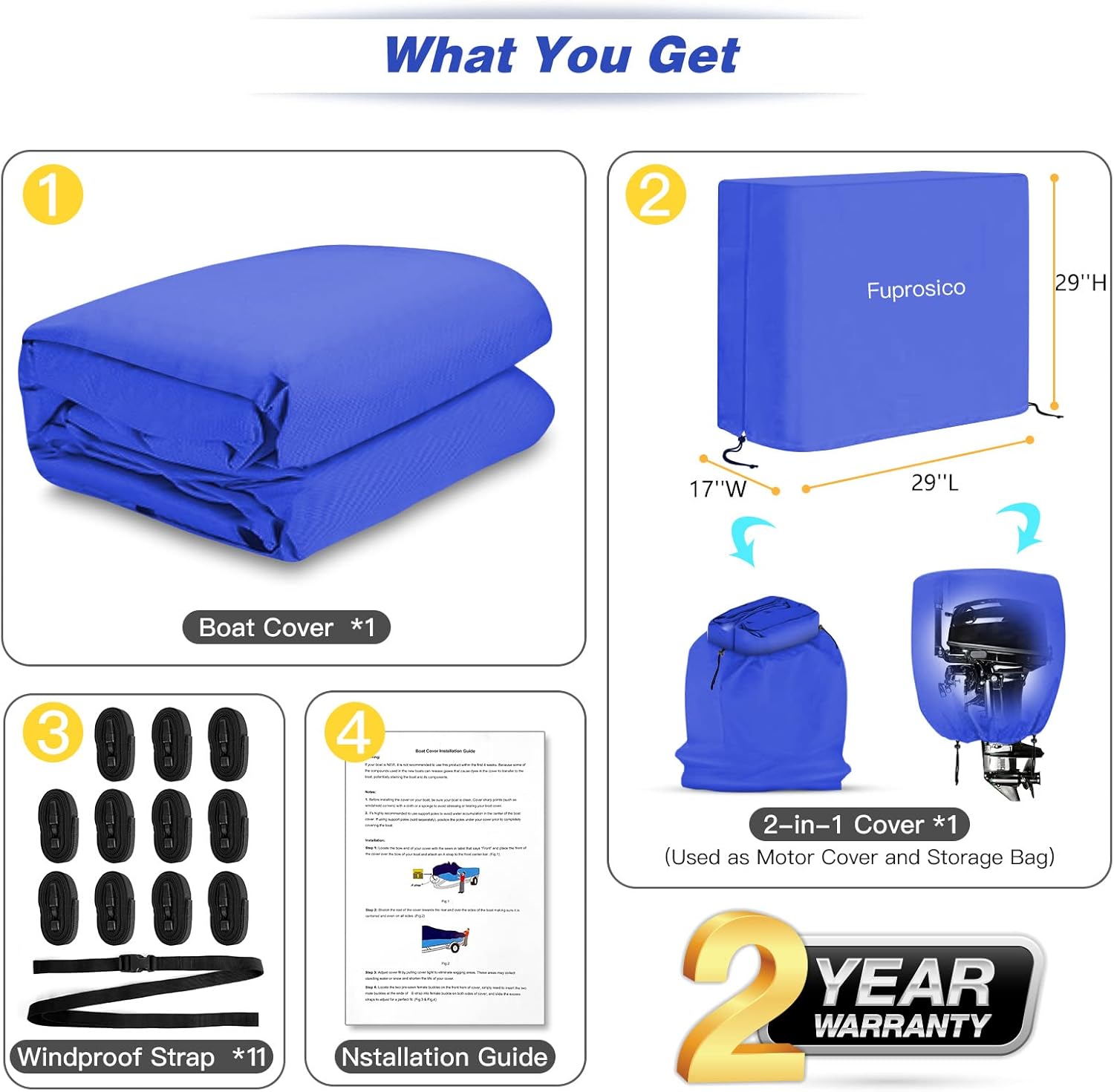 600D – Funda resistente para lancha de 16 a 18.5 pies, se adapta a casco V, barco, Bass Tracker cubiertas de lanchas de 16 a 18.5 pies con cubierta