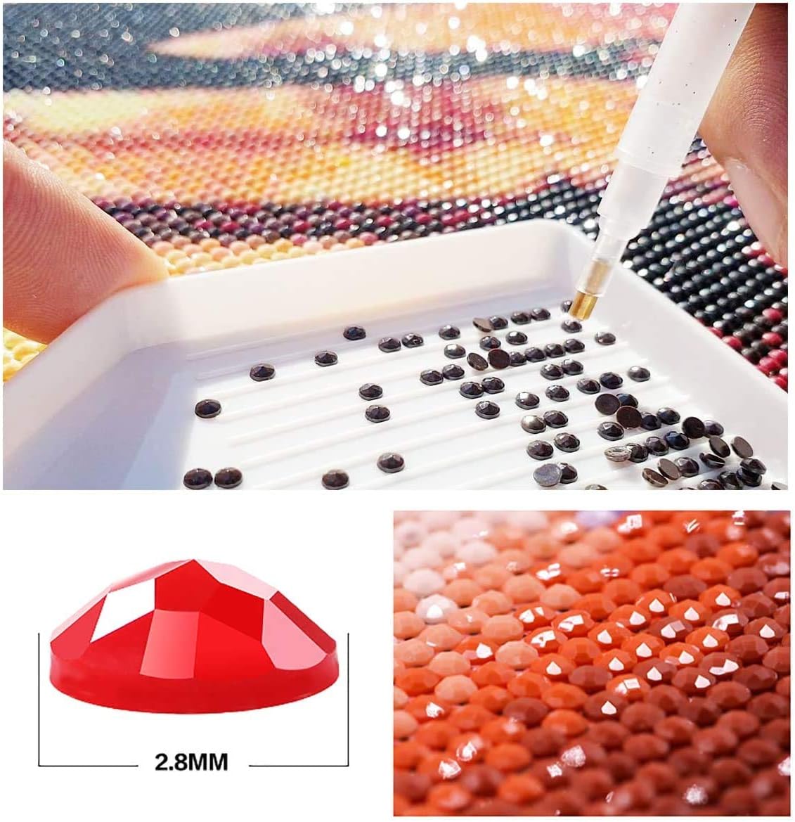 Bimkole Kits de pintura de diamantes 5D para Navidad, lindo gato, taladro completo, juego de bordado de diamantes de imitación, pintura con