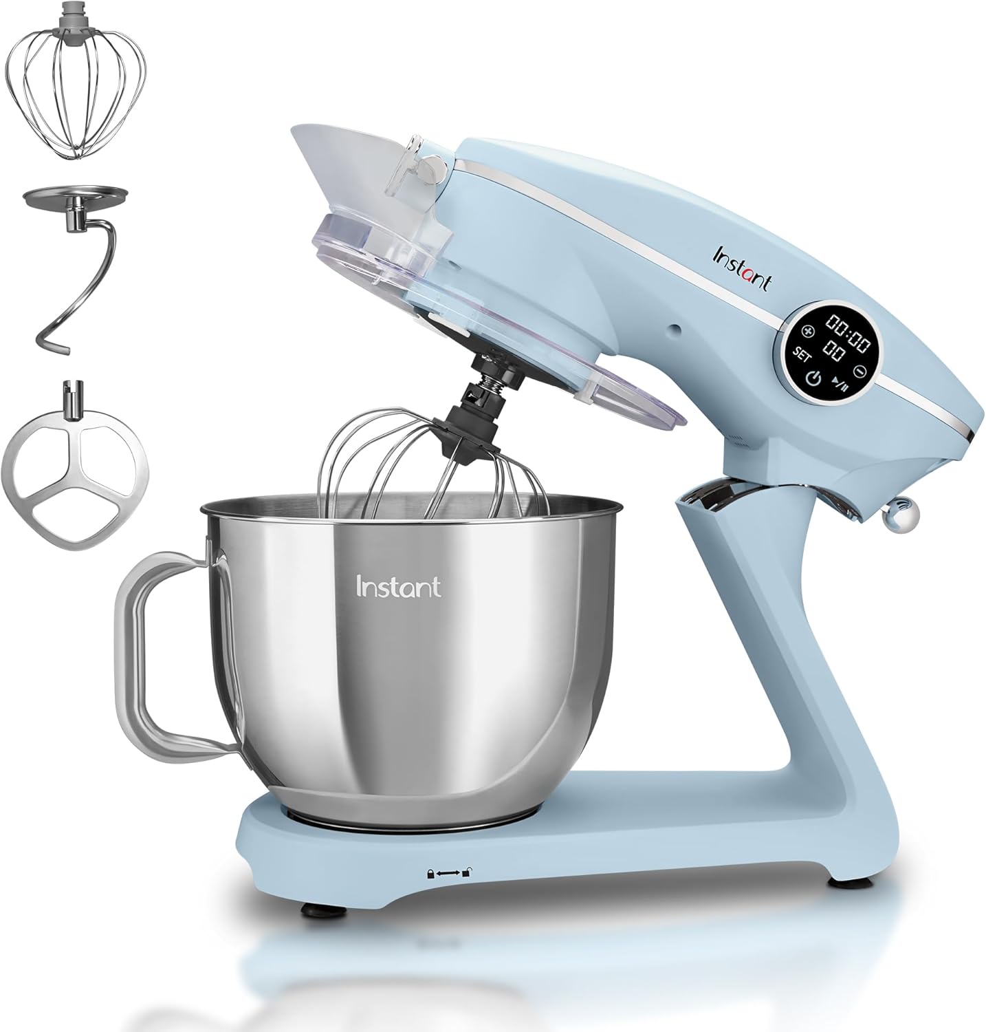 Instant Pot Batidora de pie Pro, batidora eléctrica de 600 W de 10 velocidades con interfaz digital, cuenco de acero inoxidable de 7.4 cuartos de
