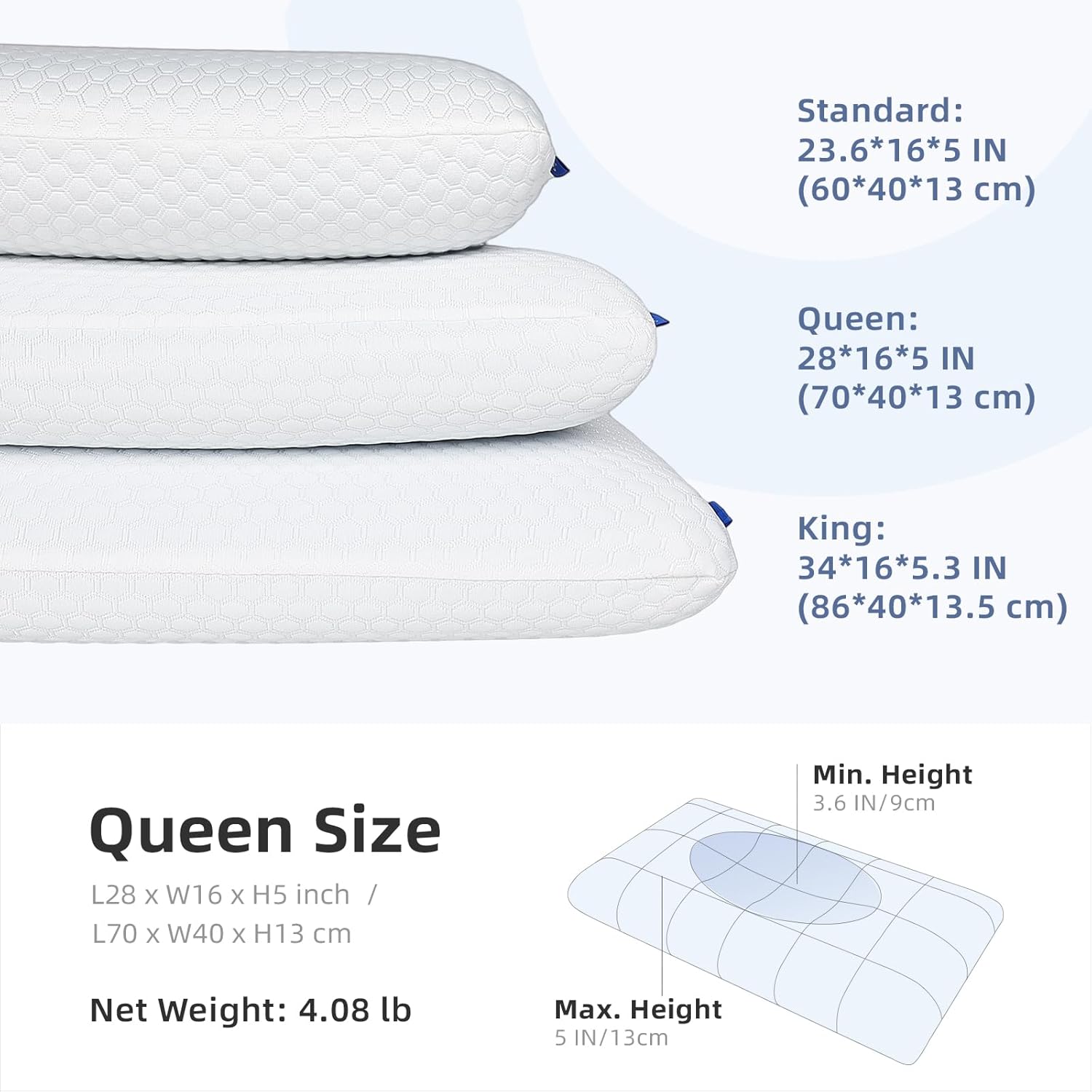 inight Almohada de espuma viscoelástica