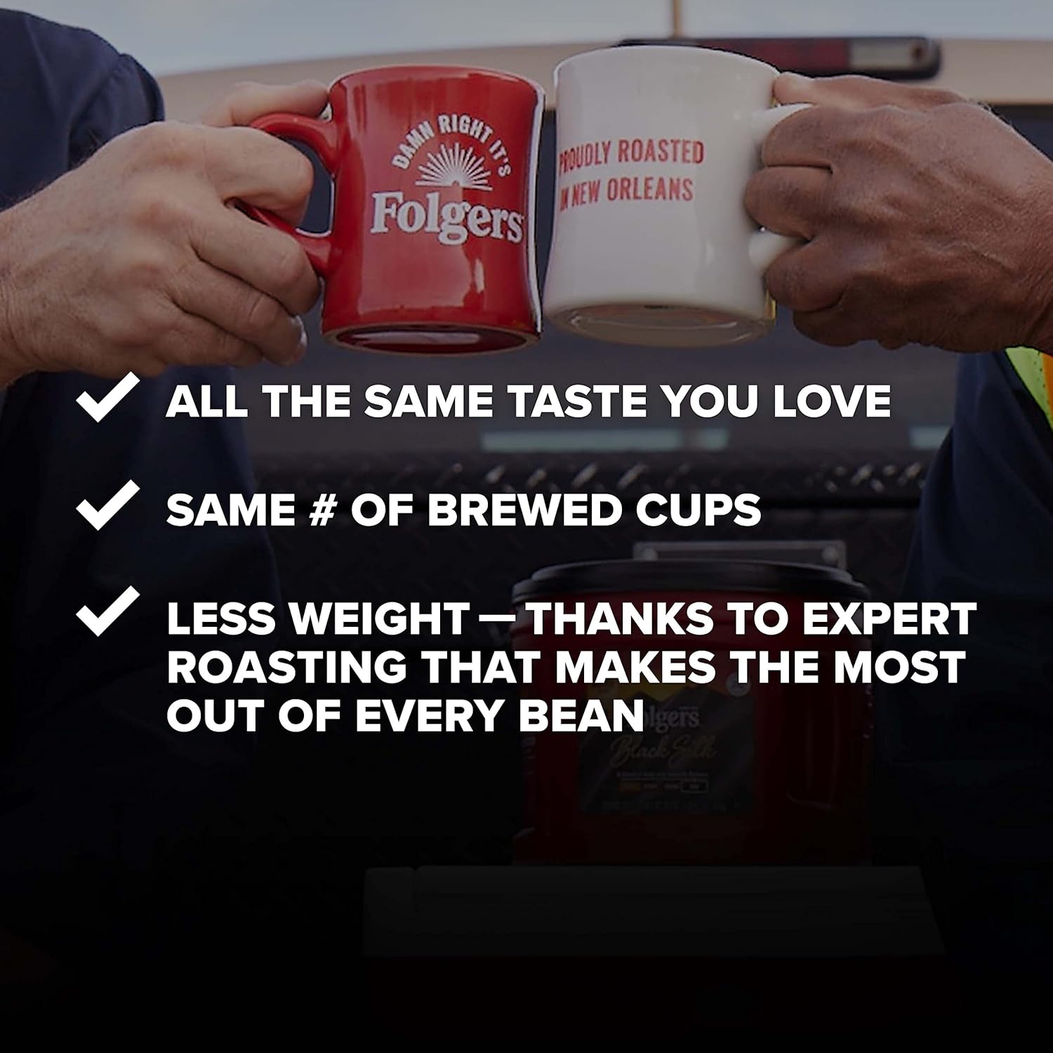 Folgers Café descafeinado, café molido, tostado medio clásico, recipiente de 19.2 onzas