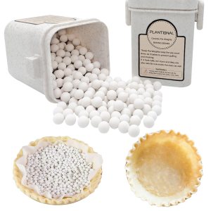 PLANTIONAL Pesos de pastel para hornear 1.32 LB 0.394 in para hornear granos de cerámica con peso de corteza de pastel con recipiente de paja de PLANTIONAL Pesos de pastel para hornear 1.32 LB 0.394 in para hornear granos de cerámica con peso de corteza de pastel con recipiente de paja de