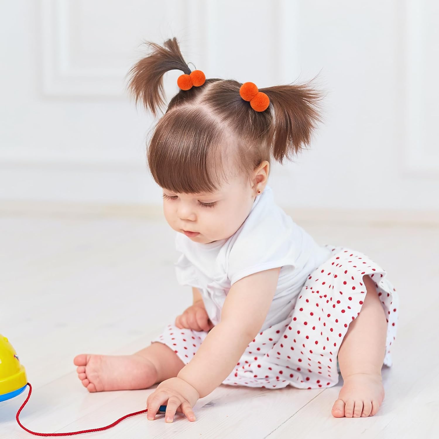 40 lazos para el pelo de bebé, accesorios para el cabello de niñas, bola de pompón pequeño, elástico para el cabello esponjoso, banda de goma para