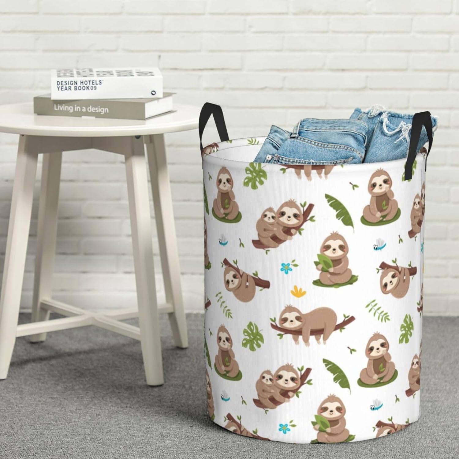 Cesto de ropa sucia grande plegable con asas, fácil de transportar, cesta de almacenamiento redonda para ropa sucia, cesta de manta para dormitorios