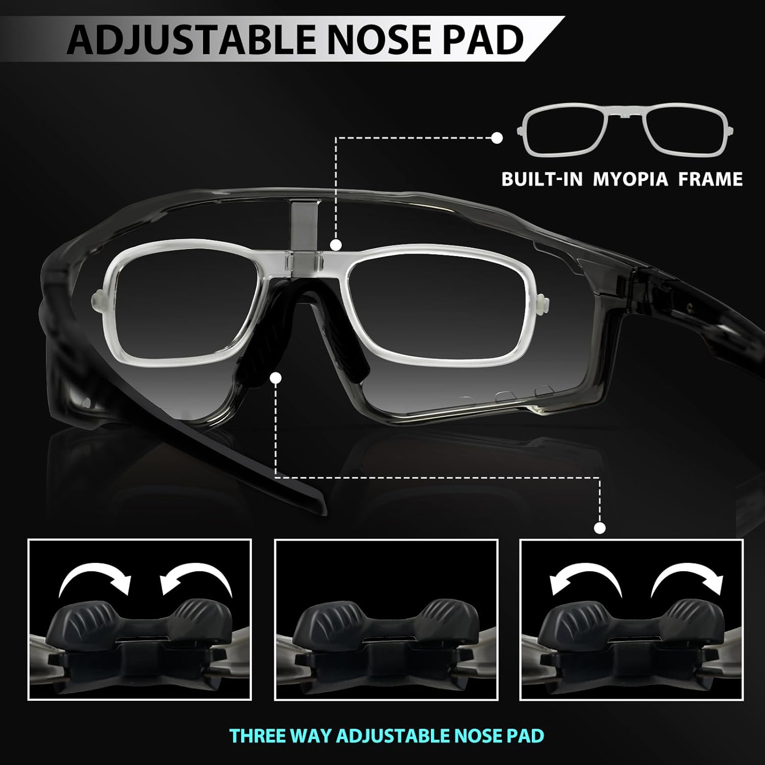 Gafas de ciclismo fotocromáticas para hombres y mujeres, UV400 gafas de sol deportivas para MTB, equitación, correr, pesca, béisbol