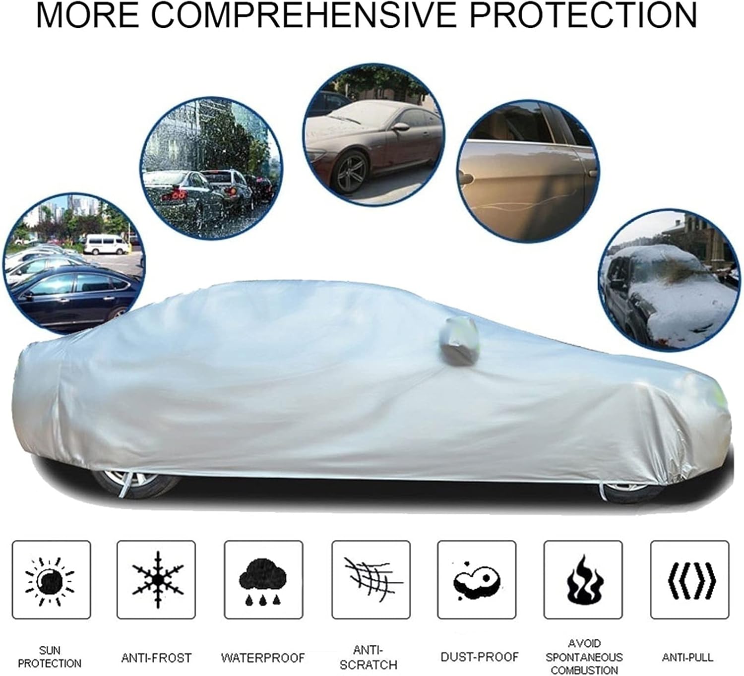Funda impermeable para automóvil compatible con Dacia Duster Logan MCV Sandero a prueba de polvo, viento, lluvia, nieve, clima, protege eficazmente