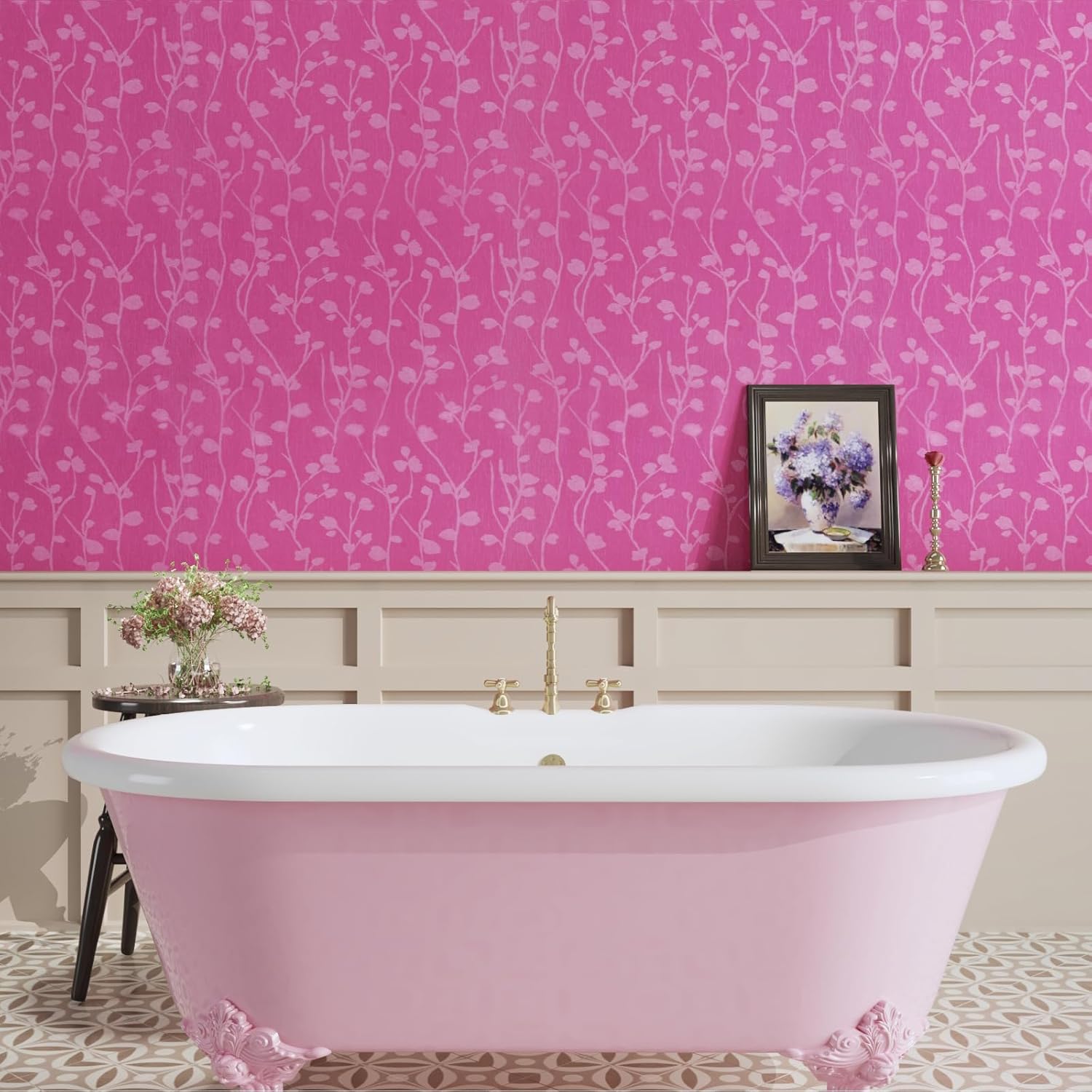 CRE8TIVE Papel tapiz de color rosa para pegar y despegar, papel adhesivo rosa sedoso para gabinetes, impermeable, autoadhesivo, extraíble, papel