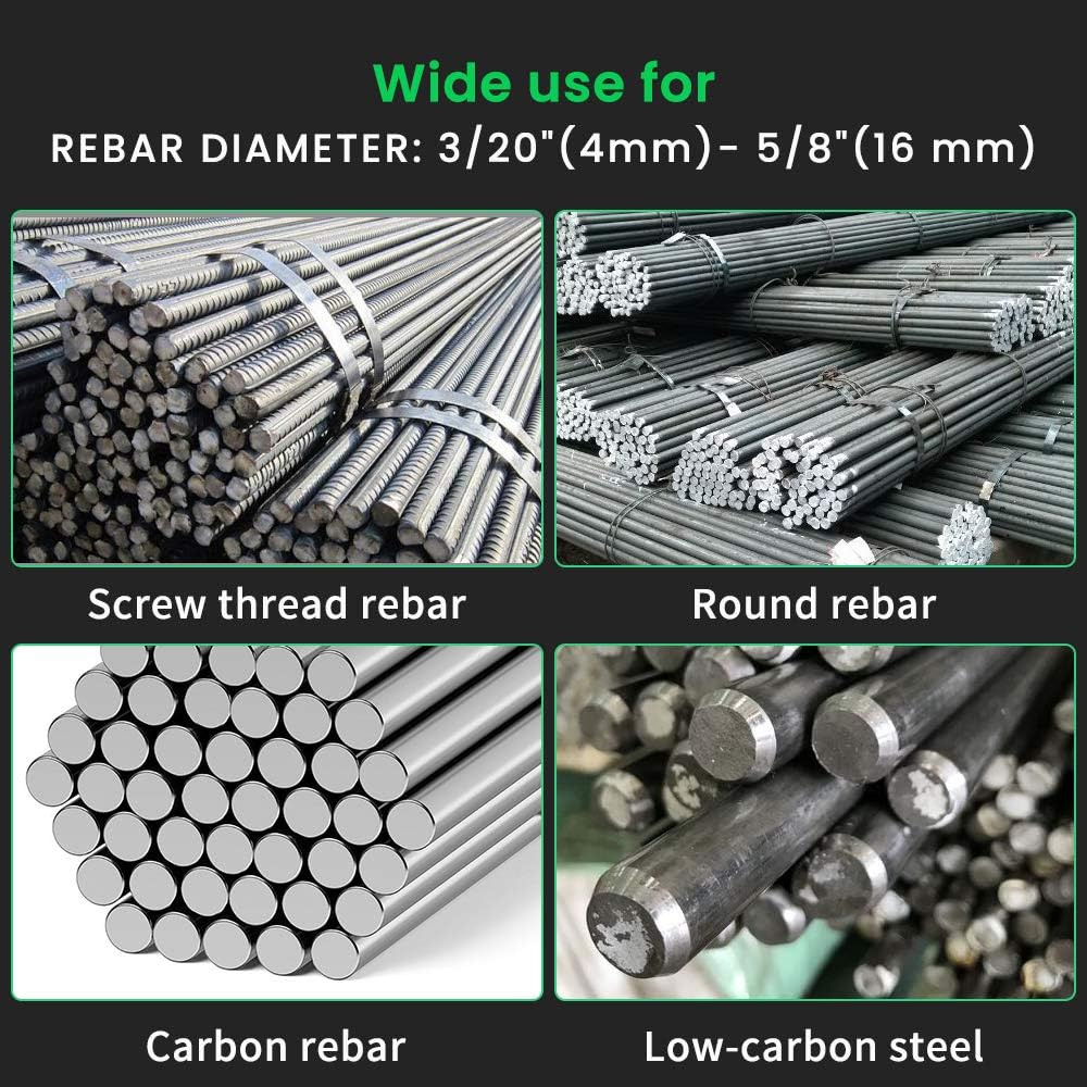Anbull Cortador eléctrico de barras de refuerzo de 1350 W, corte de hasta 78 pulgadas 0.157-0.866 in #7 Rebar, con cuchillas de mandíbula