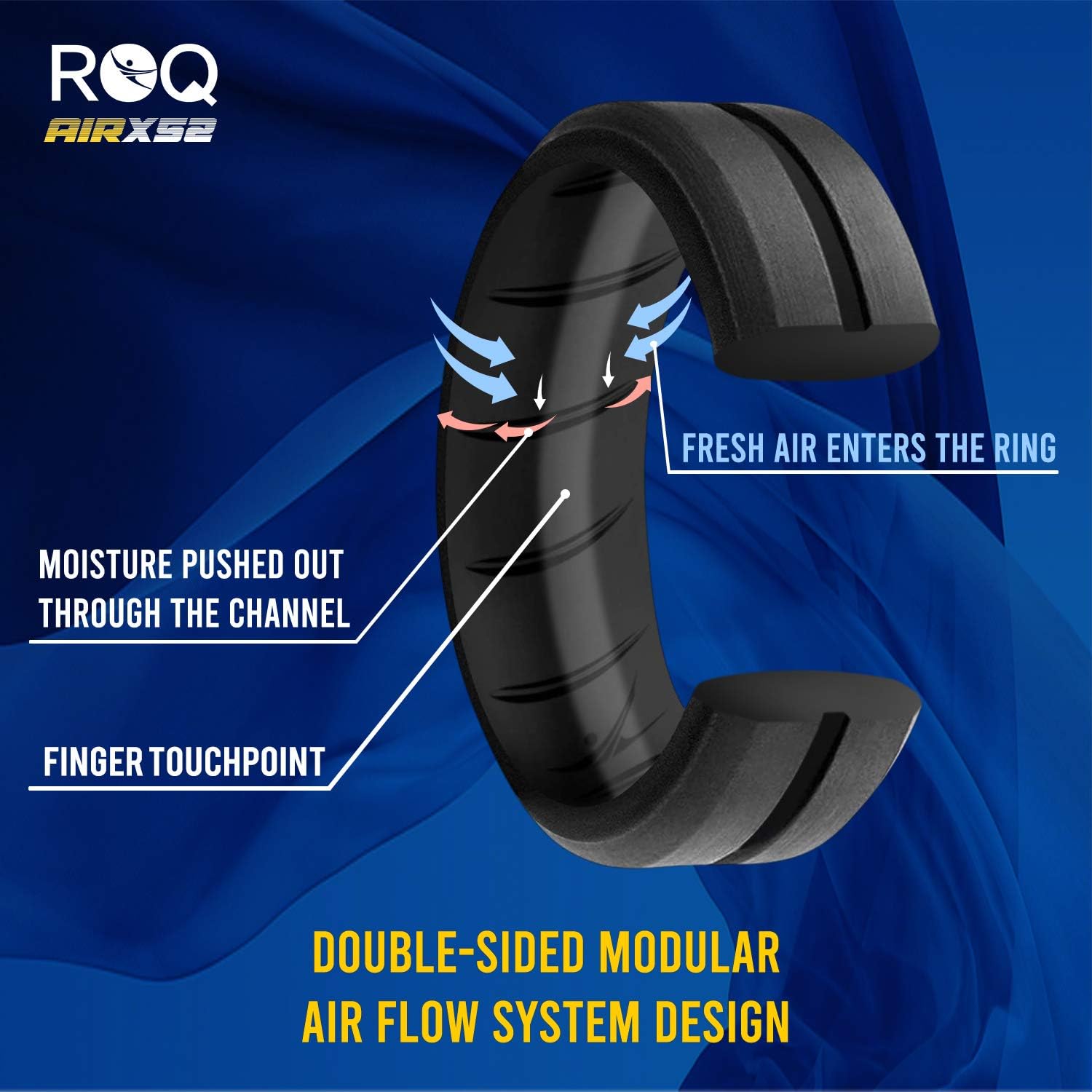 ROQ Anillos de silicona para mujer transpirable Anillo de boda de silicona para mujer  Banda de goma de silicona de grado médico  Anillo de boda