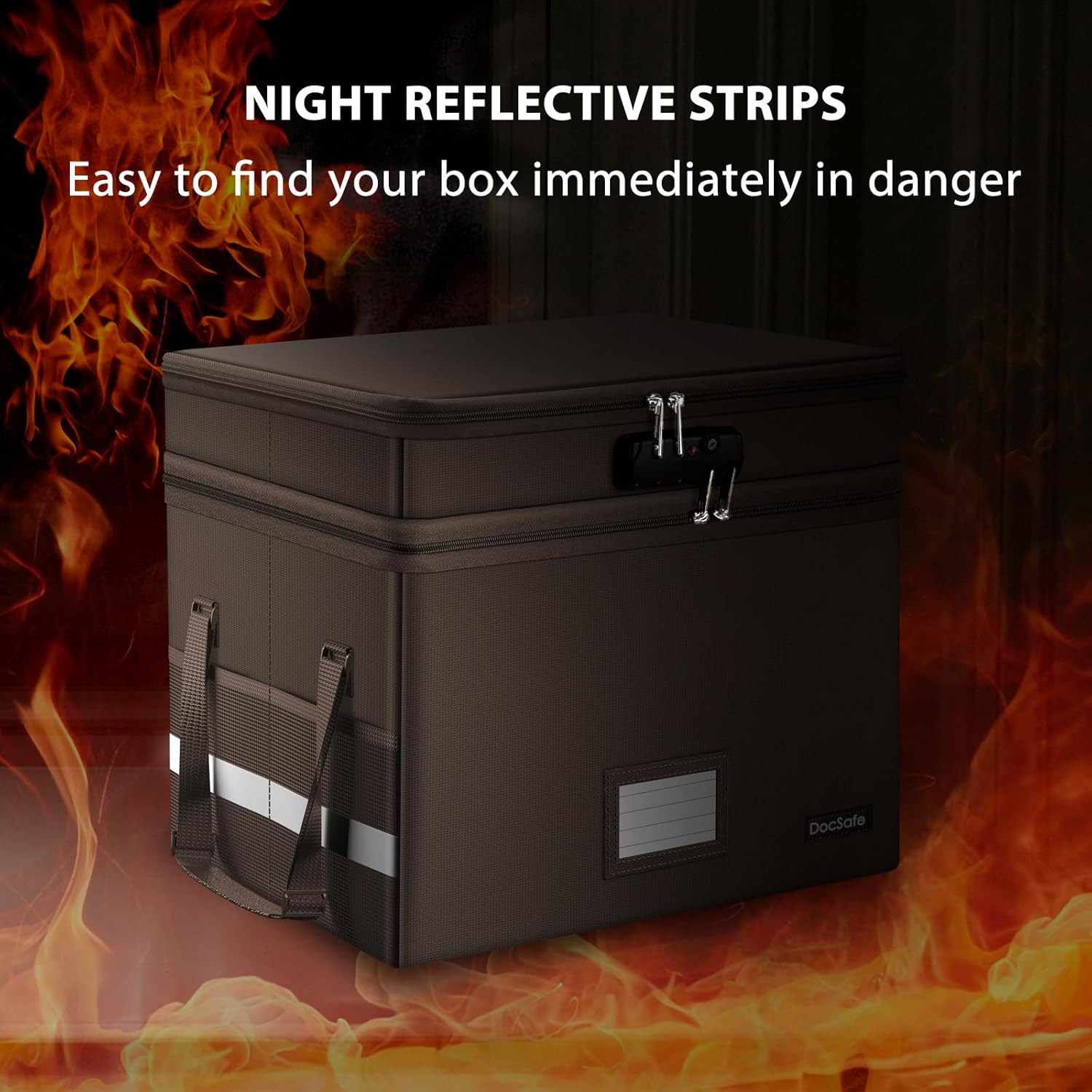 DocSafe Caja de archivos con cerradura, caja de documentos ignífuga de varias capas, organizador de almacenamiento de archivos plegable con