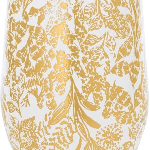 Lilly Pulitzer Vaso aislado de 12 onzas con tapa, copa de vino de viaje de acero inoxidable, taza de metal de doble pared, Calypso Coast (dorado) Lilly Pulitzer Vaso aislado de 12 onzas con tapa, copa de vino de viaje de acero inoxidable, taza de metal de doble pared, Calypso Coast (dorado)