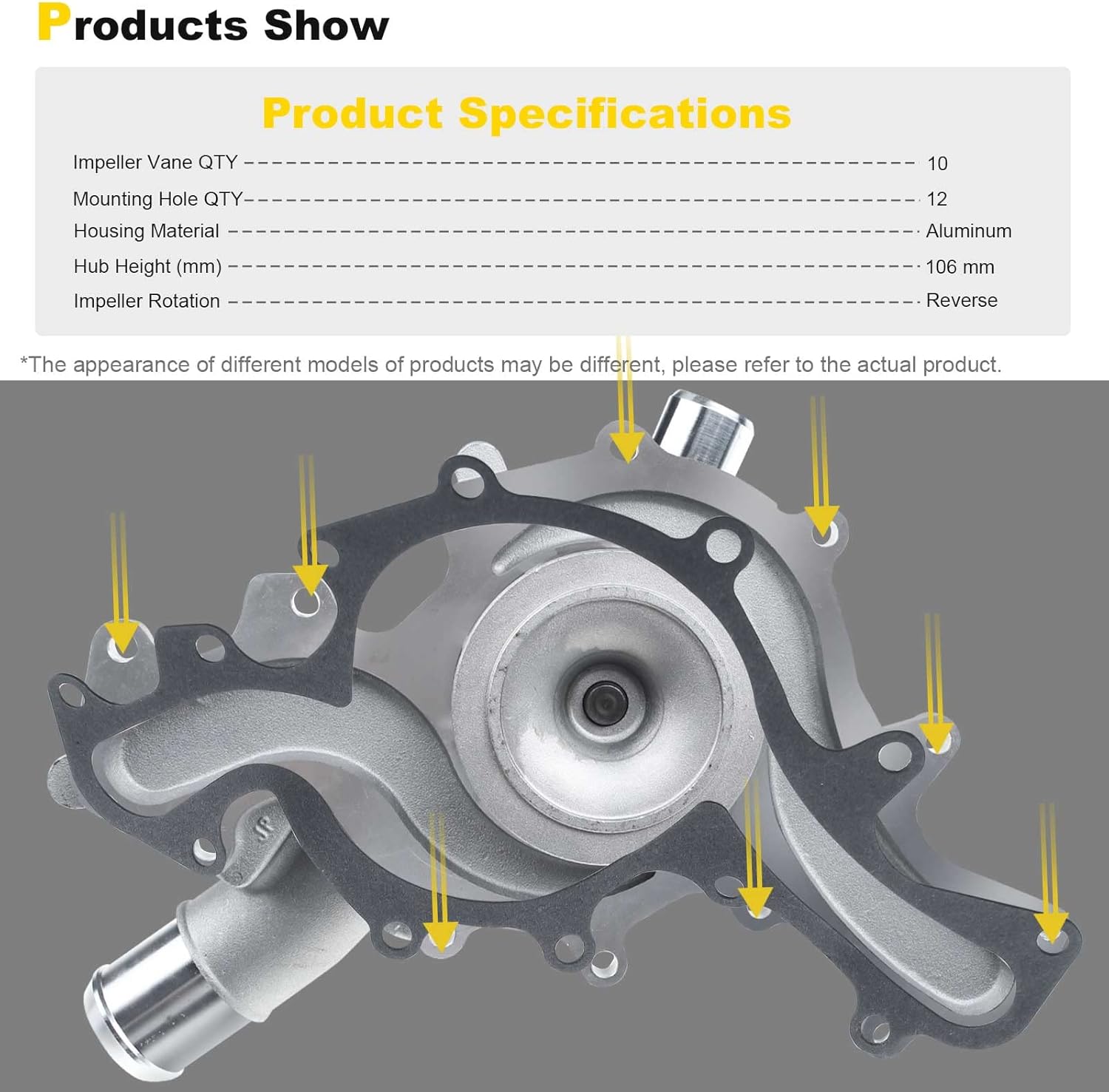A-Premium Kit de bomba de agua para motor con junta compatible con Ford Explorer 02-05, Explorer Sport Trac, Mustang 05-10, Ranger 01-11 y Mazda