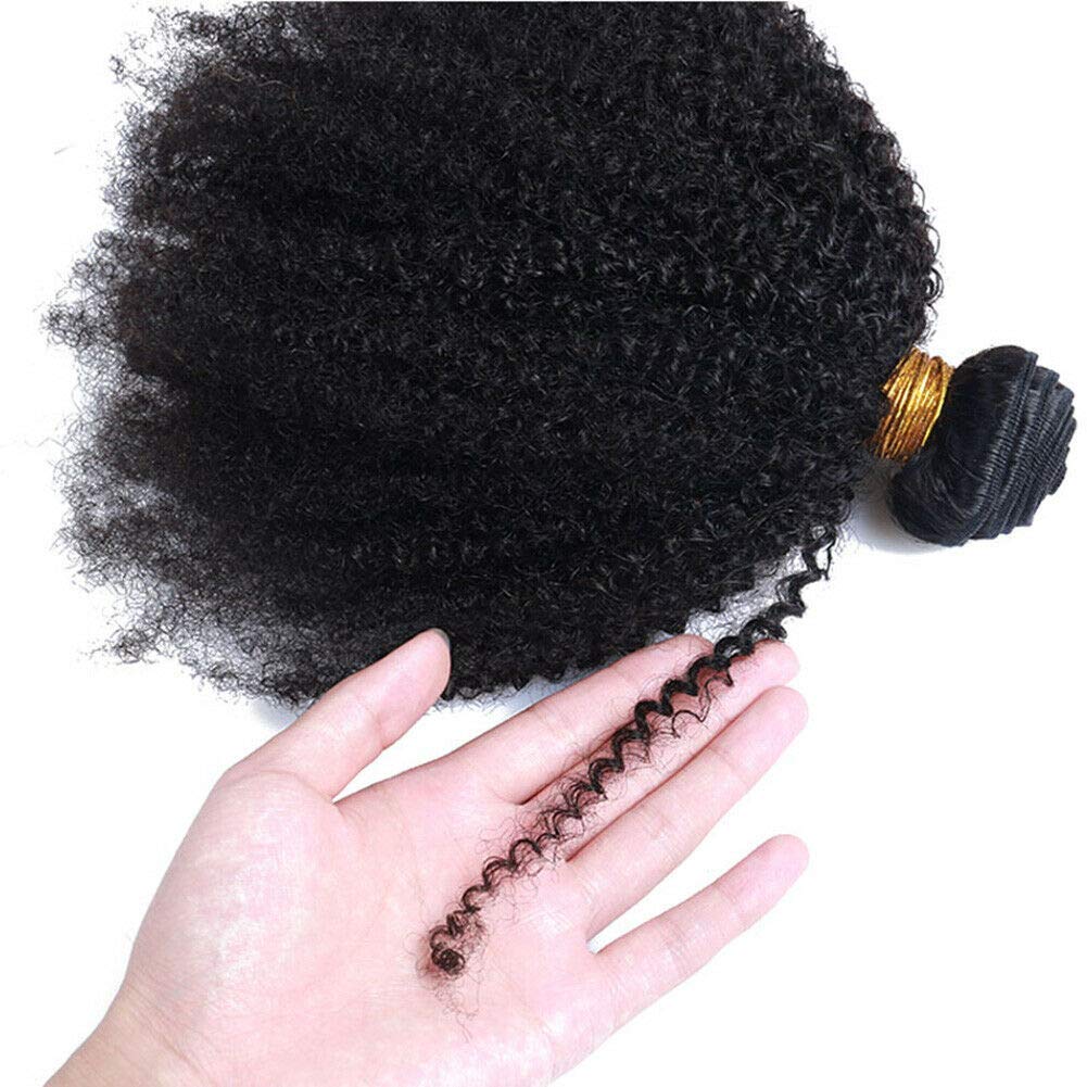 Paquetes de cabello humano rizado afro mongol de 101214 pulgadas, 4B 4C Afro Kinkys a granel de cabello humano para mujeres negras, extensiones de