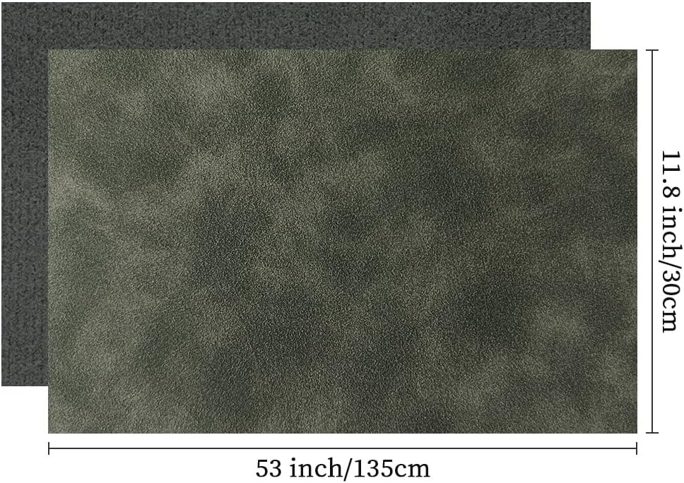 Tela de gamuza sintética suave verde oscuro 11.8×53.1 in cuero sintético esmerilado de cuero sintético para bricolaje teléfono carteras fabricación