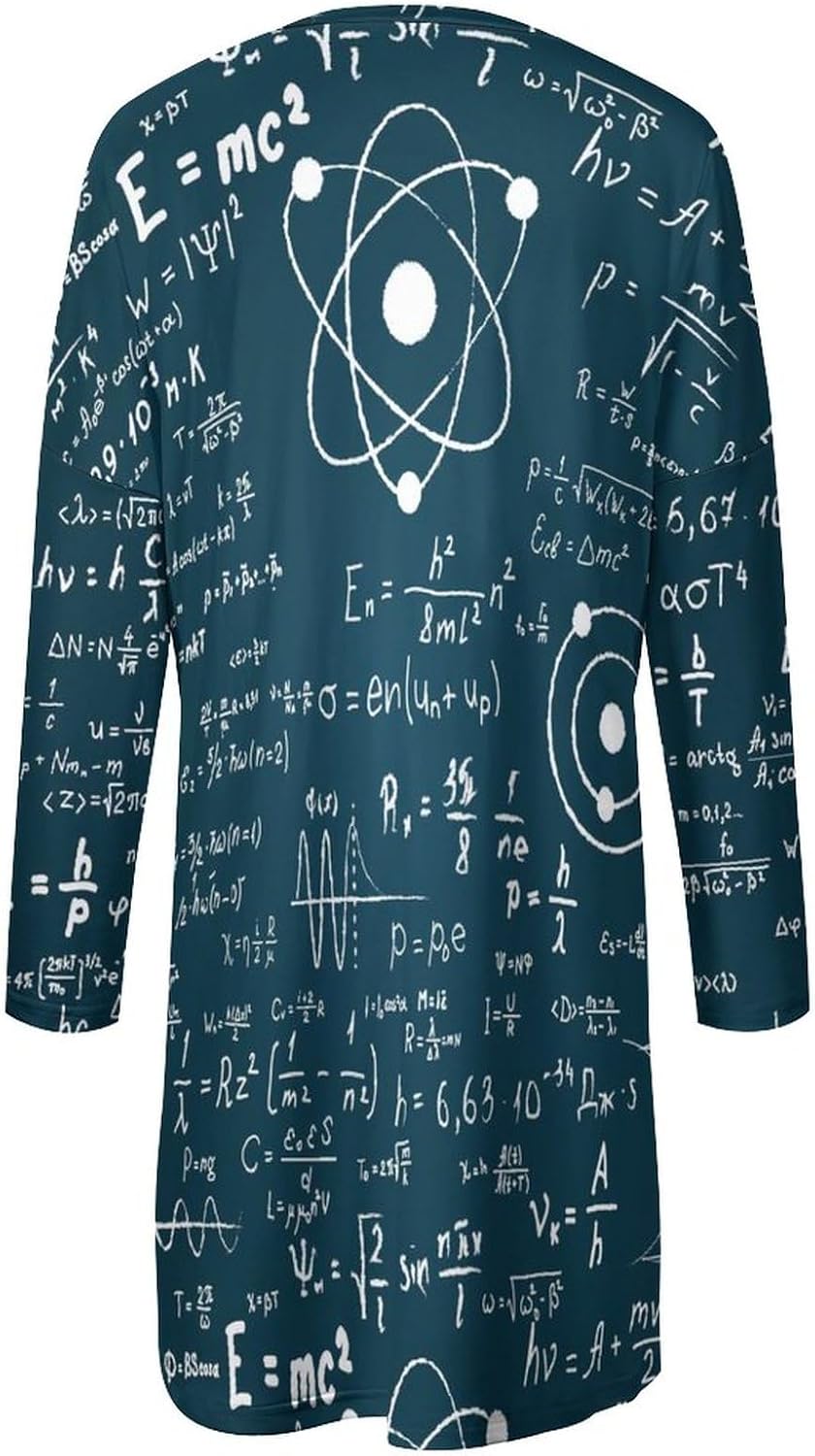 Physical Mathematics Science Formula Women’s Sweatshirts Long Sleeve Pullover Tees Tops Crewneck T Shirts with Pockets