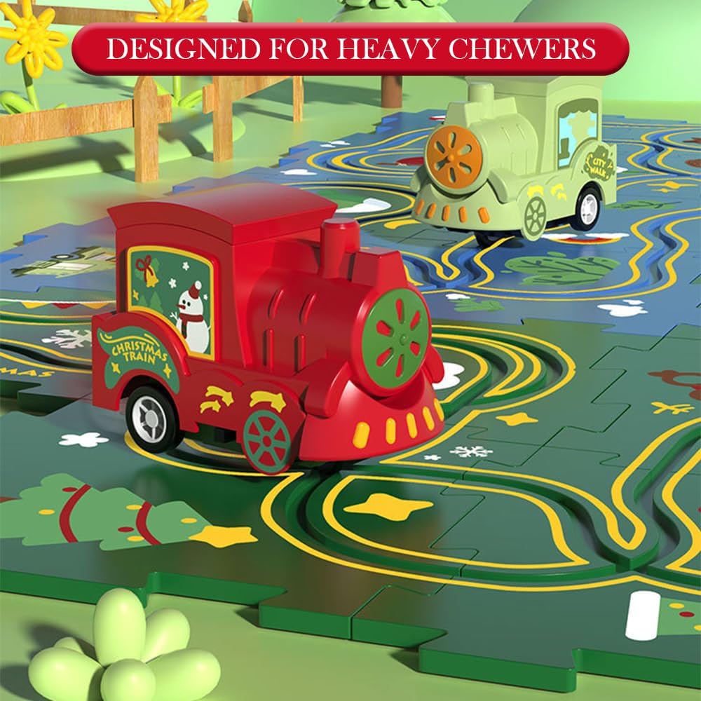 Carrito eléctrico de ensamblaje de bricolaje, juego de pista de rompecabezas para niños pequeños 2024 con vehículos, rompecabezas educativo para