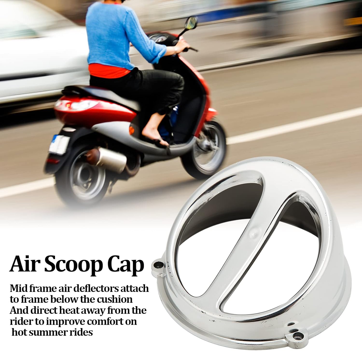 Qiilu Tapa de ventilador, tapa de pala de aire, cromada, cubierta de ventilador de refrigeración, tapa de pala de aire QY20211061, repuesto para GY6