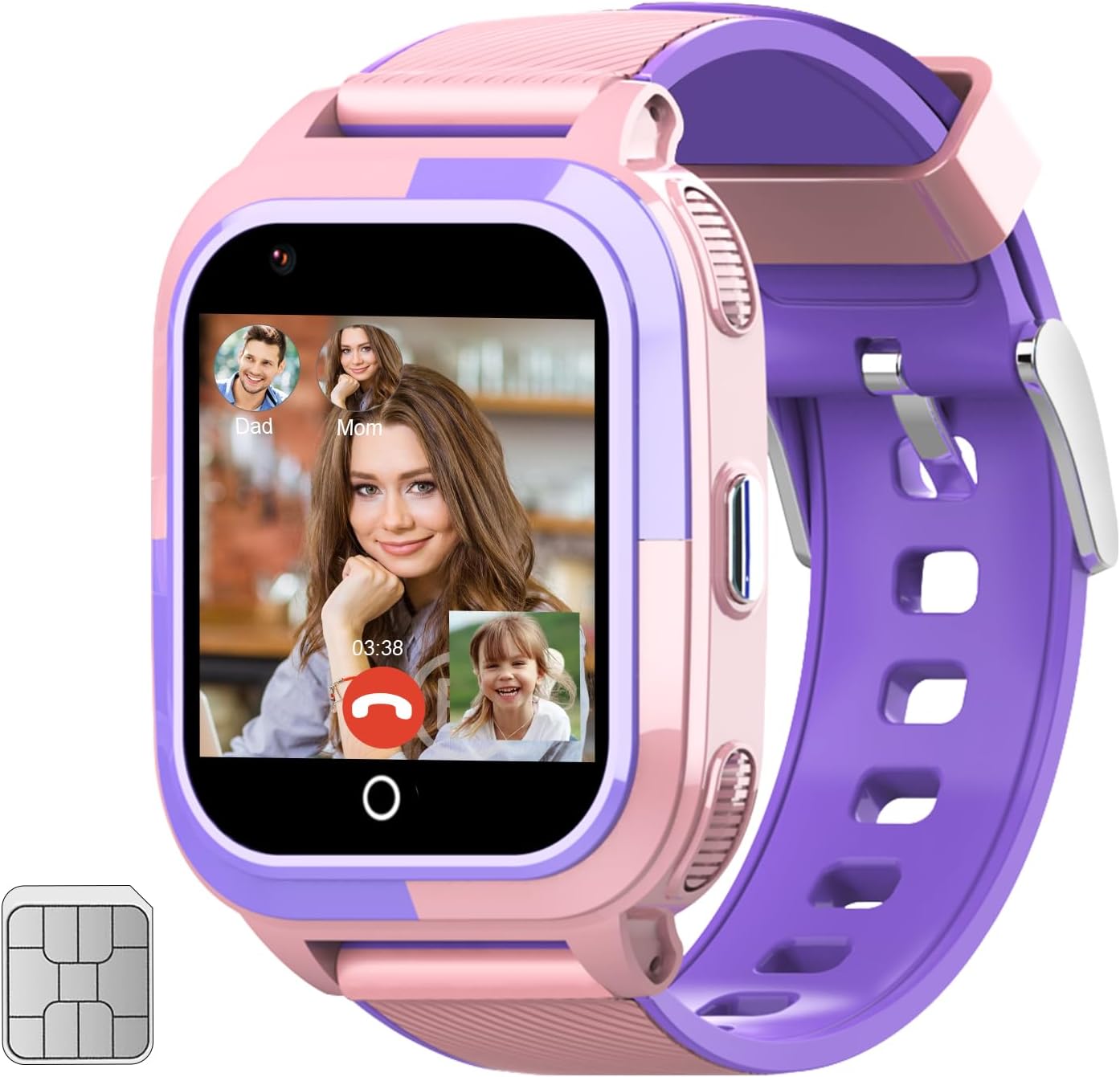 Wonlex Reloj inteligente para niños con tarjeta SIM, rastreador GPS 4G para niños, compatible con línea de Whatsapp, llamadas en tiempo real,