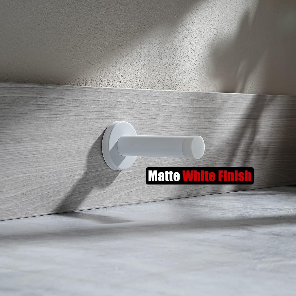 JQK Tope de puerta blanco, acero inoxidable 304 espesar 0.039 in amortiguador de sonido tope de puerta parachoques pared protetor, DSB5-WH