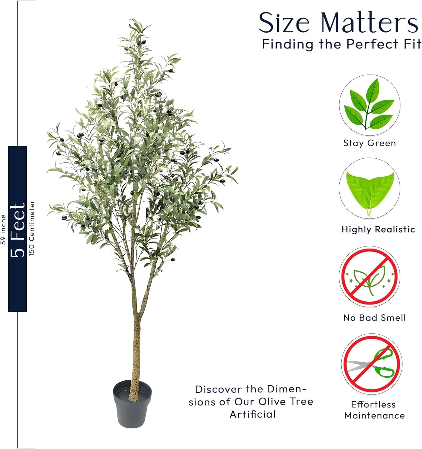 YATSKIA Árbol de olivo sintético de 5 pies  olivos artificiales para interiores, planta sintética, árboles de imitación para interiores, árbol falso