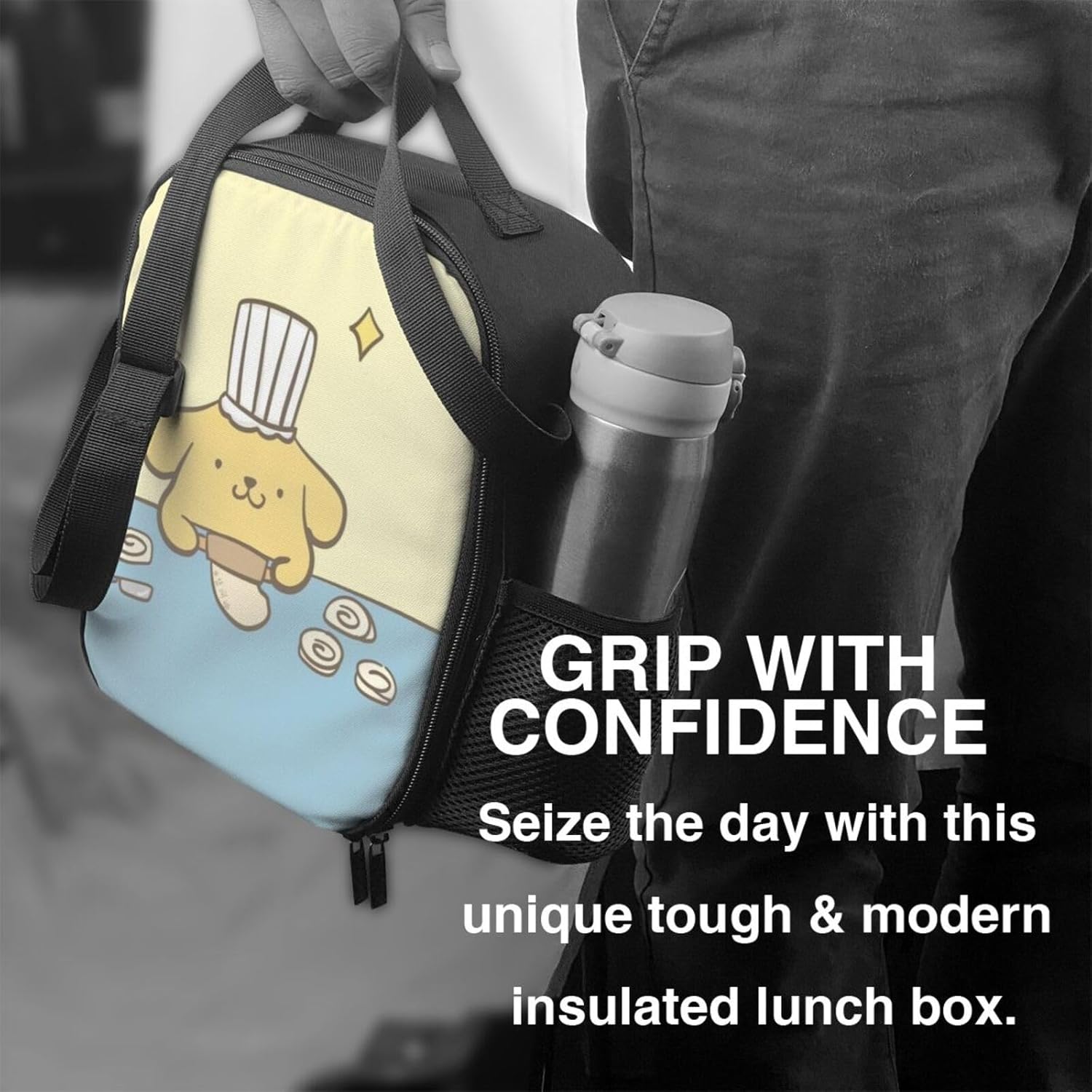 Lonchera divertida con aislamiento térmico para cachorros, bolsa de almuerzo suave para mujeres y hombres, bolsa de almuerzo reutilizable con
