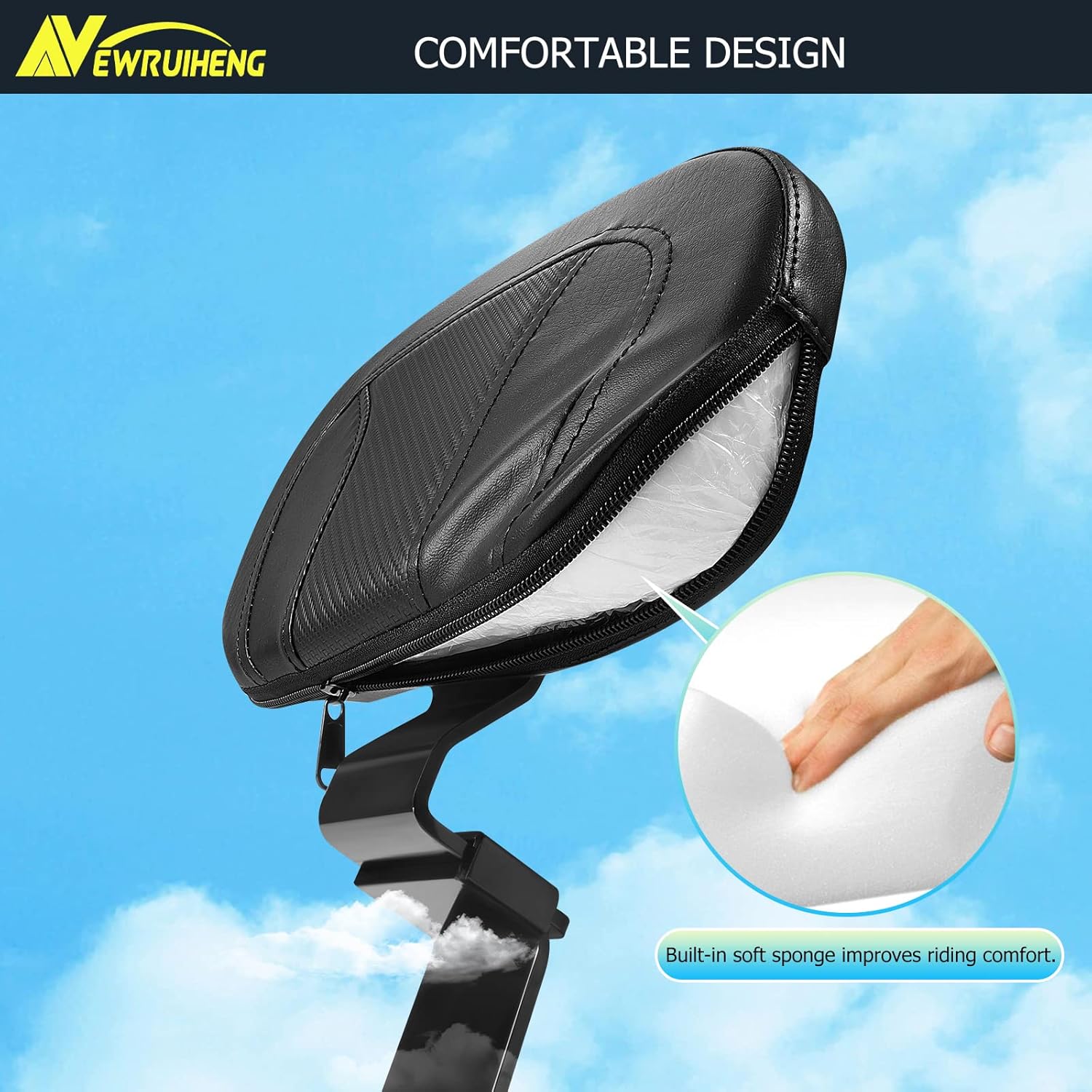 Almohadilla para respaldo delantero del conductor compatible con Harley Touring CVO Street Glide Electra Glide Road King Road Glide 2009-2022 (negro)