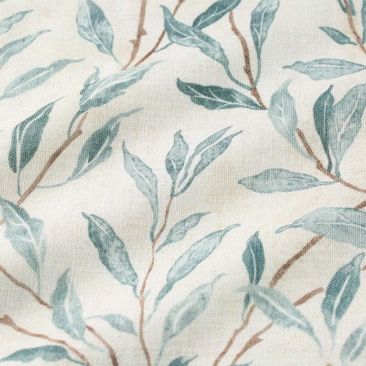 VOGOL Cortinas de ventana de 36 pulgadas, cenefas con estampado de hojas para cocina, bolsillo superior, medio nivel de cortina para habitación de
