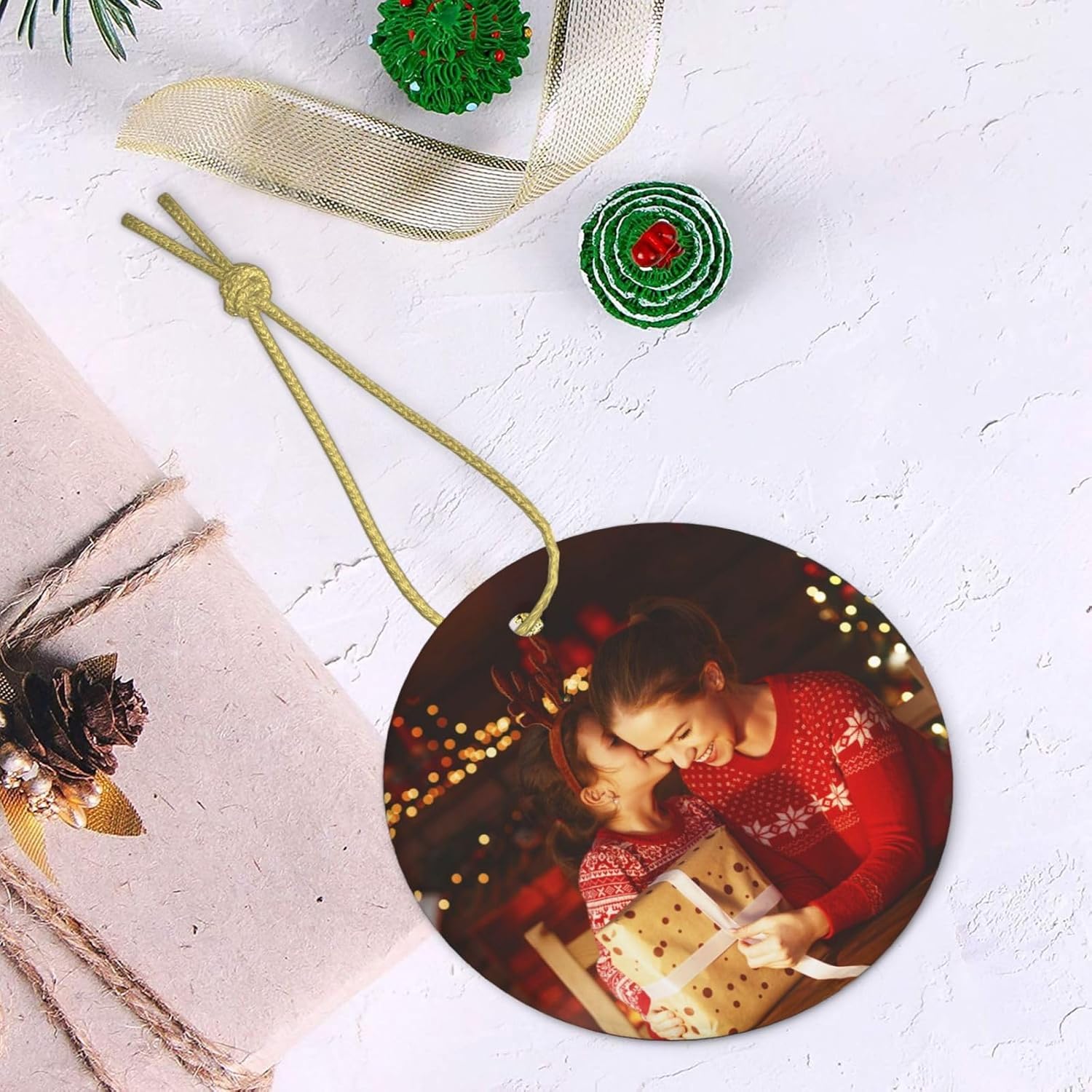 Adornos de Navidad personalizados de cerámica, nuestro primer árbol de Navidad colgante 2023, decoración de regalo para Navidad, regalo