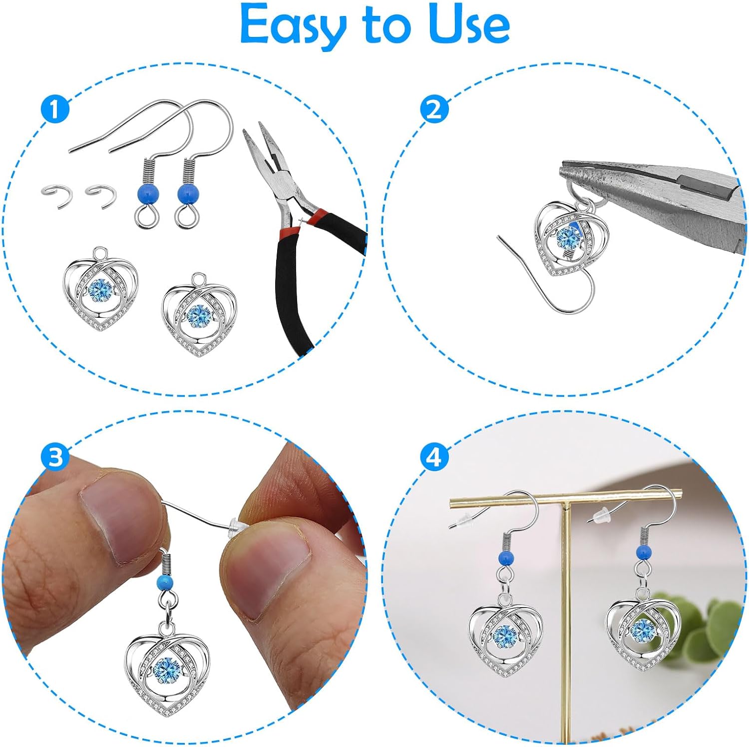 900 ganchos para aretes para hacer joyas, hipoalergénicos, aretes de acero inoxidable, alambres de oreja de acero inoxidable, aretes con anillos de