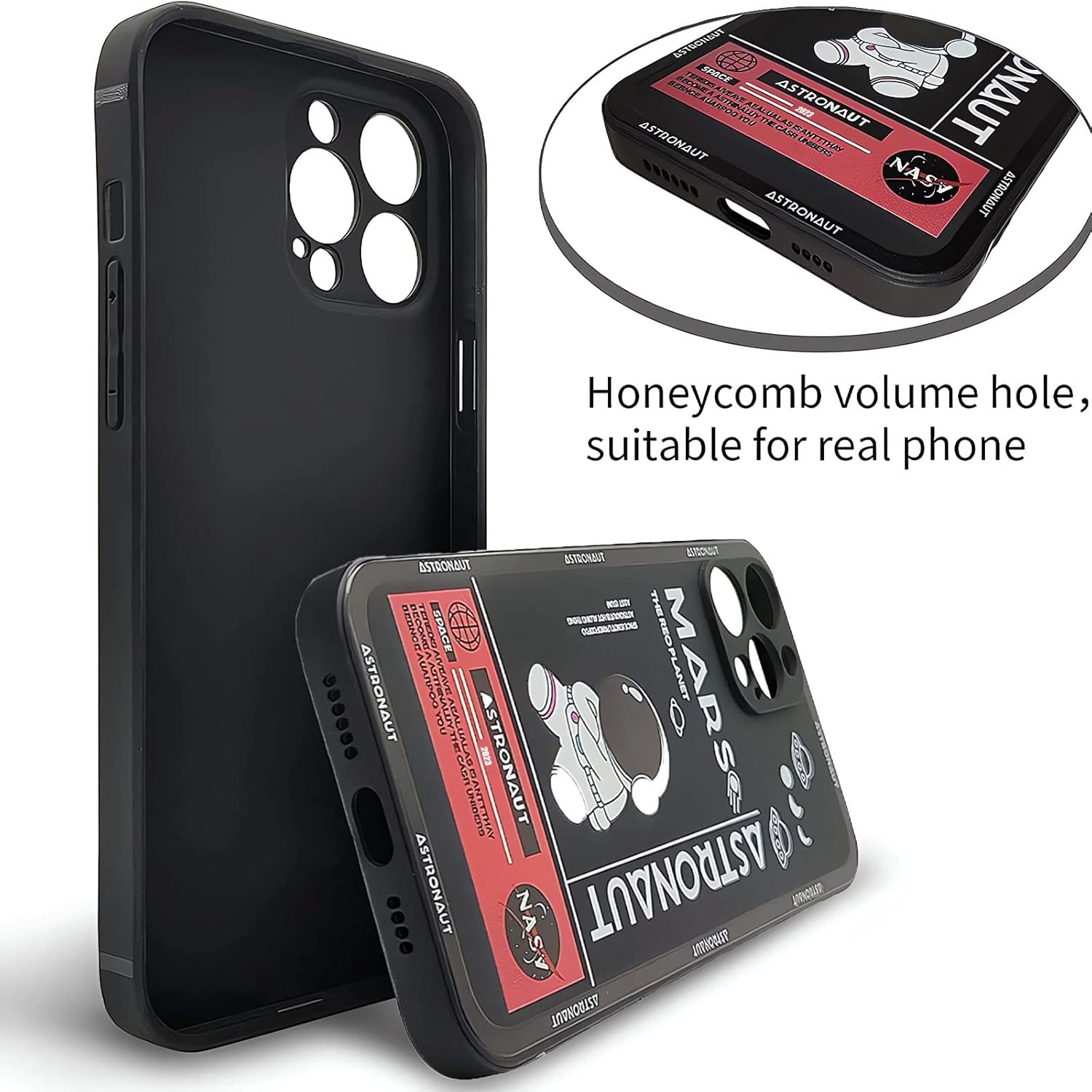 Funda con diseño espacial de astronauta para iPhone 14 (viene con colgante), bonita funda de teléfono de anime de dibujos animados para iPhone